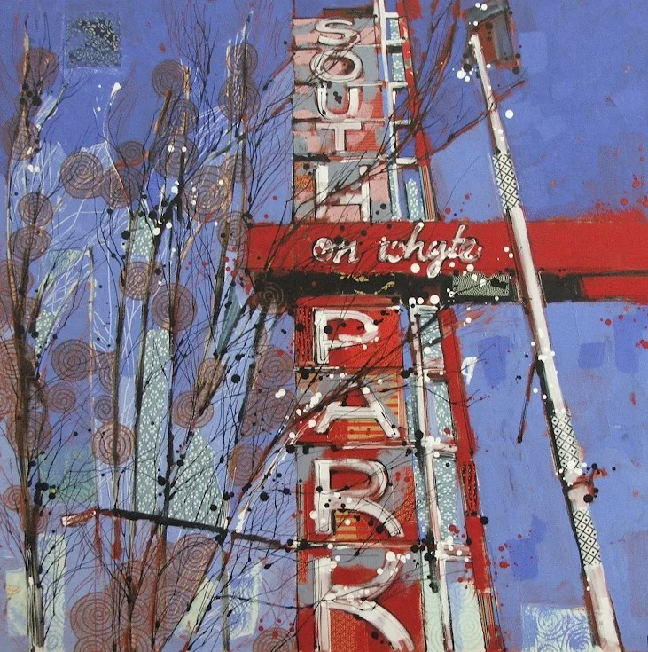 south park on whyte, mixed media on canvas, 36x36(in), $1620