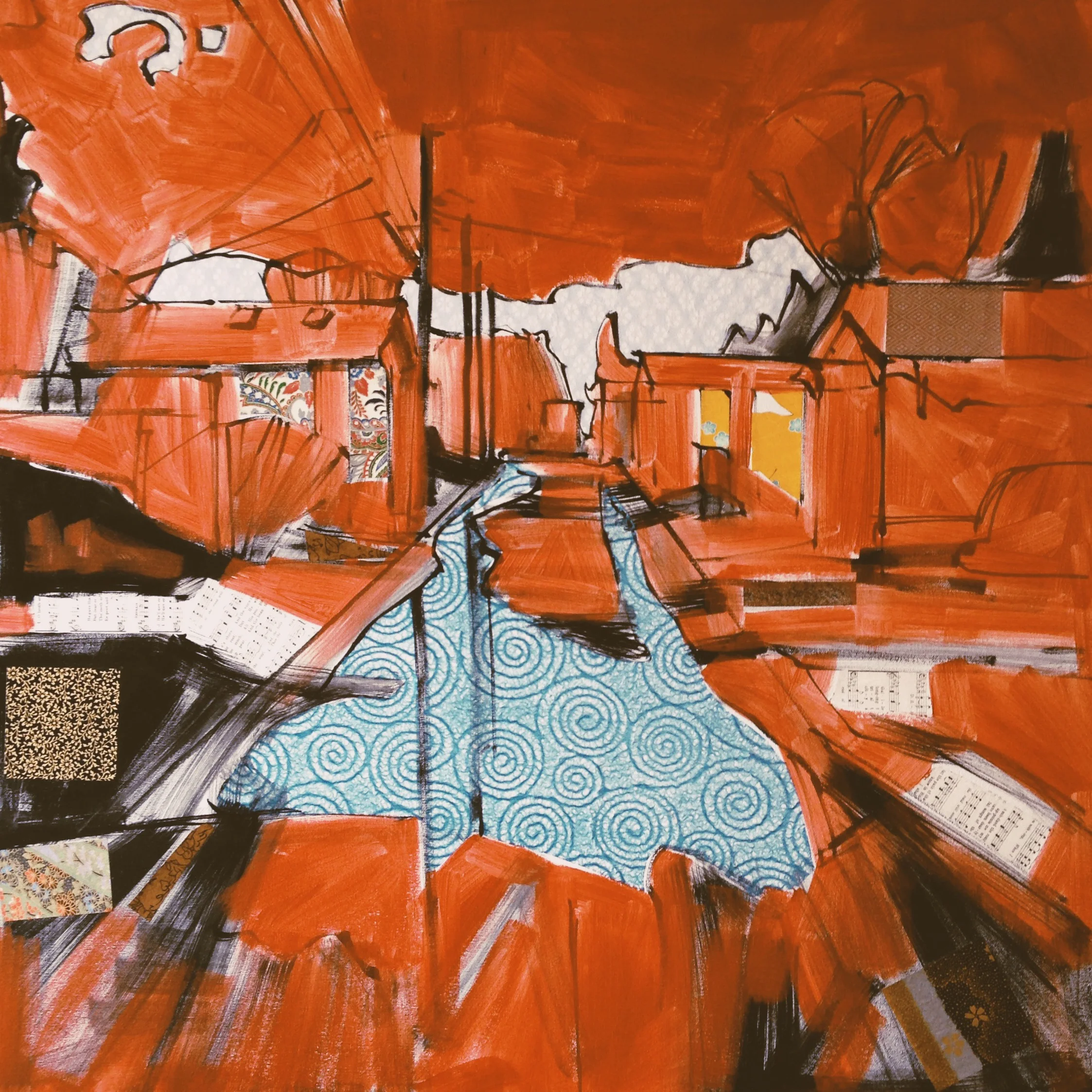 a puddle fer yer thoughts I, 30x30 (in)