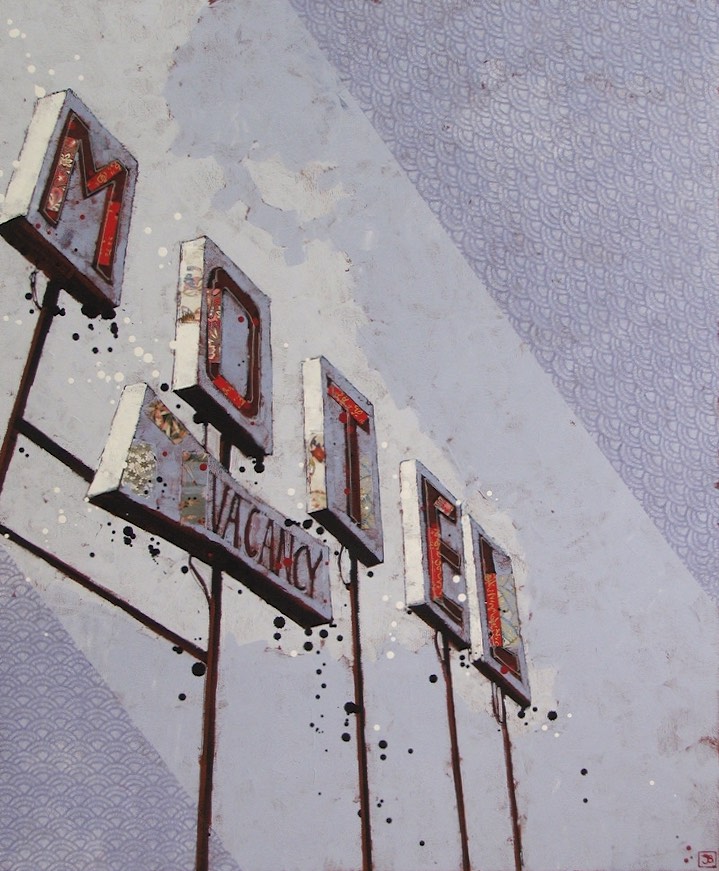 the vacancy, mixed media on canvas, 30x36, $1620, 2015