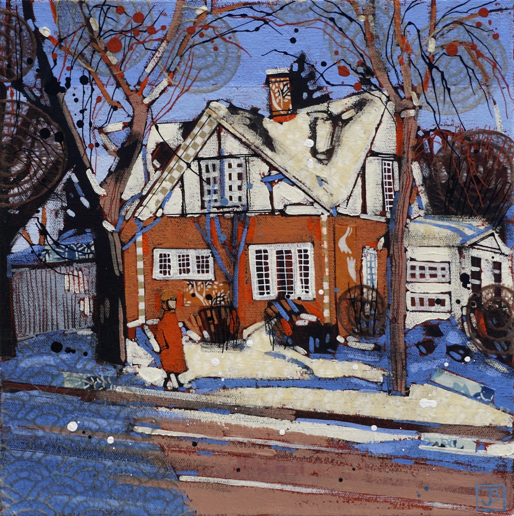 early winter afternoon I, mixed media on canvas, 12x12(in), $250 + GST, 2018