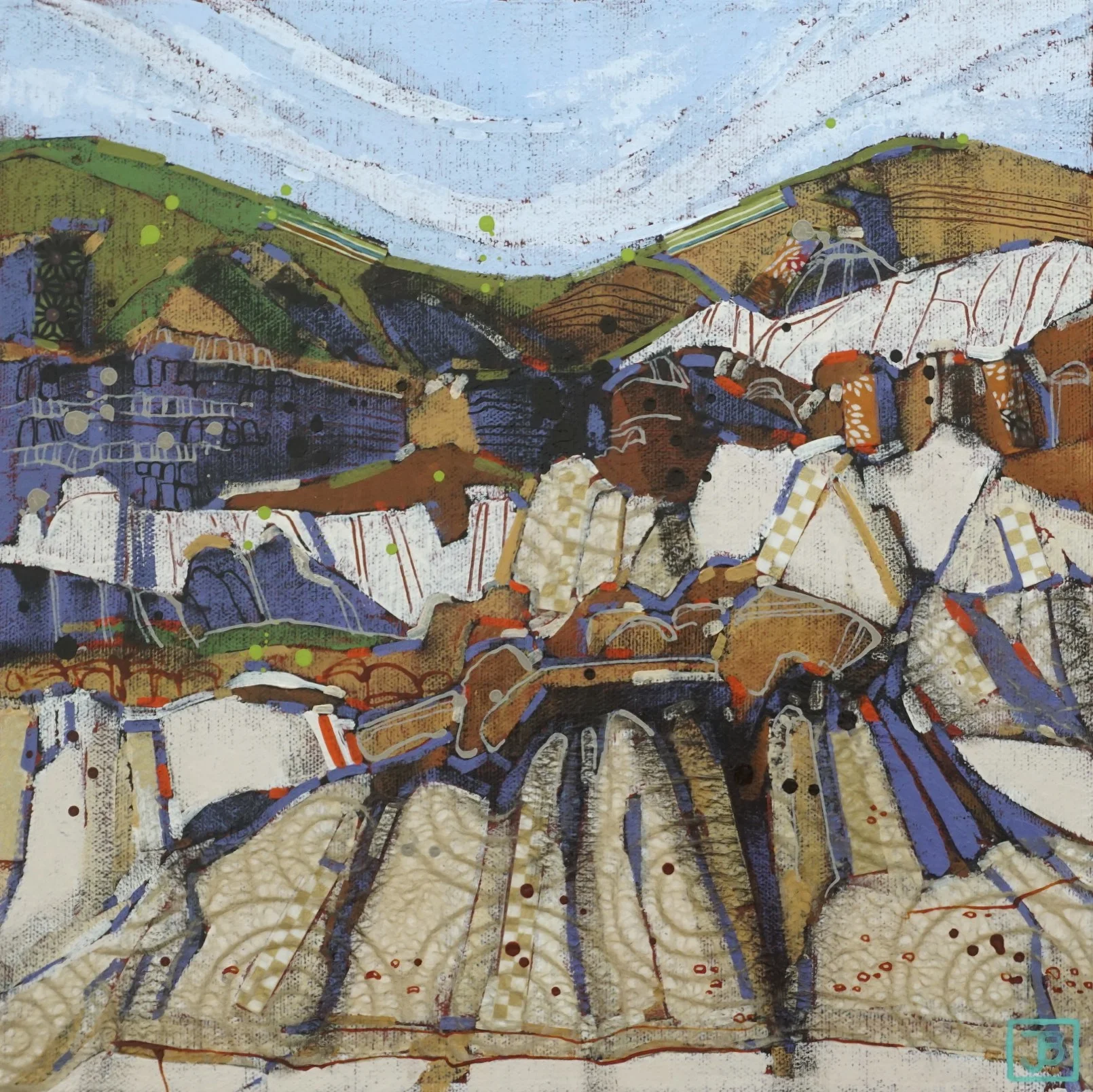 the badlands V, mixed media on canvas, 12x12(in), $250 + GST, 2018