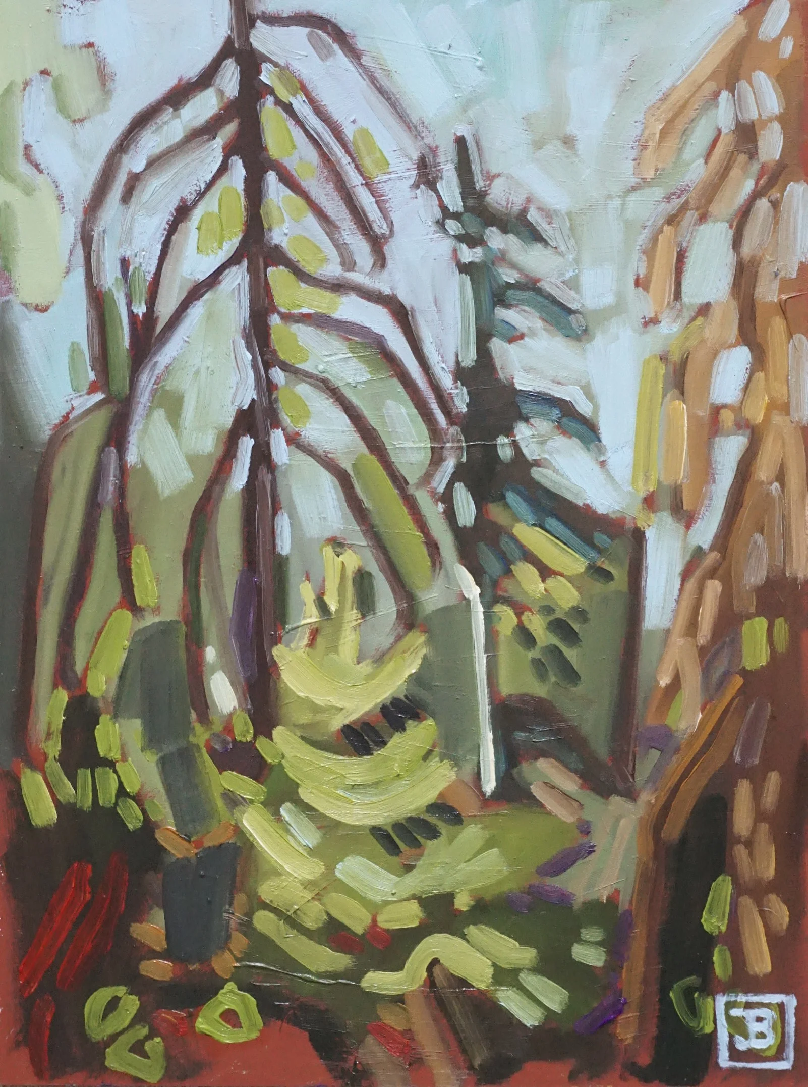northern forest II, oil on masonite, 9x12(in), SOLD, 2018