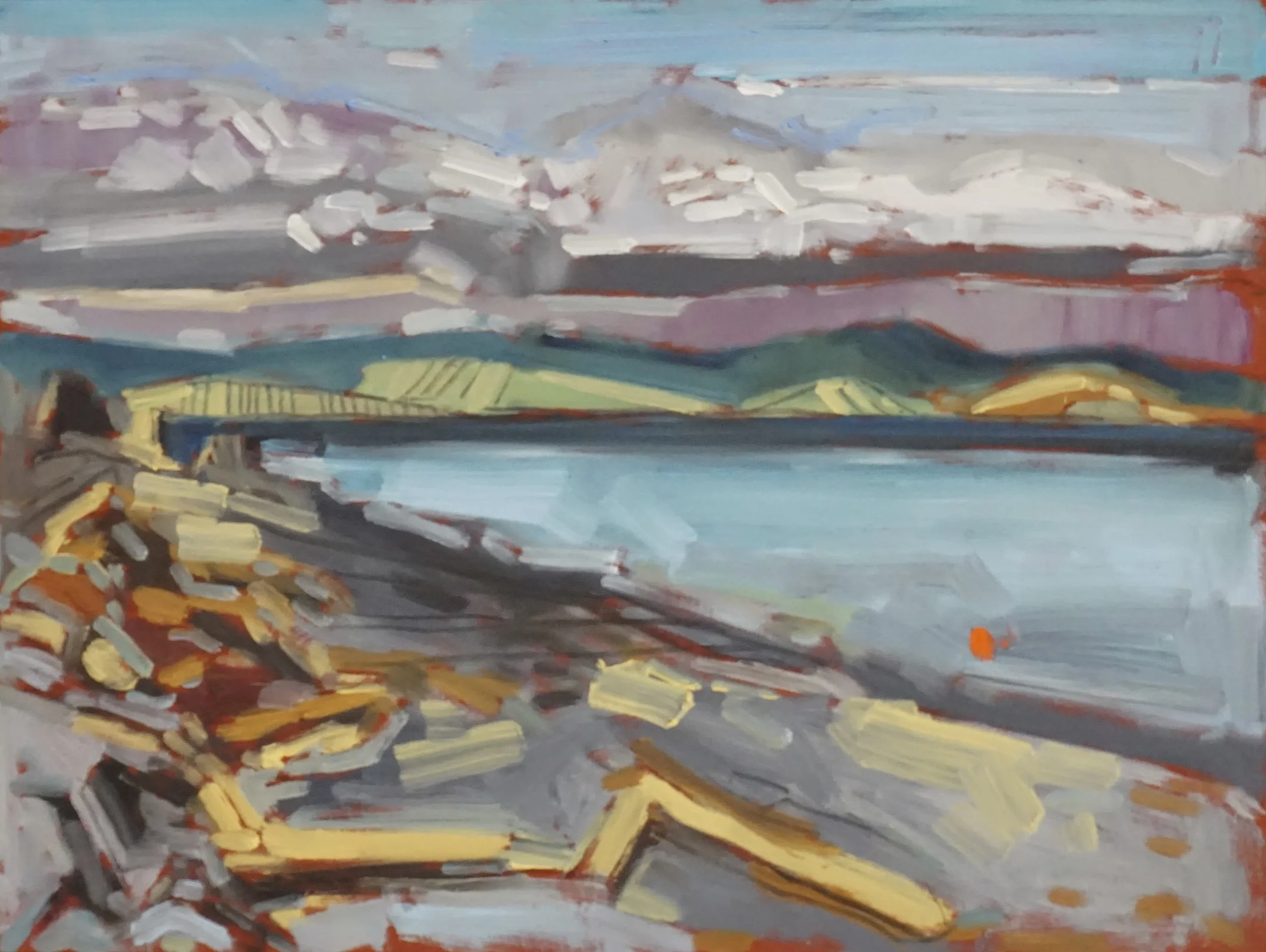 bere point, malcolm island, BC, oil on masonite, 9x12(in), $150 + GST, 2018