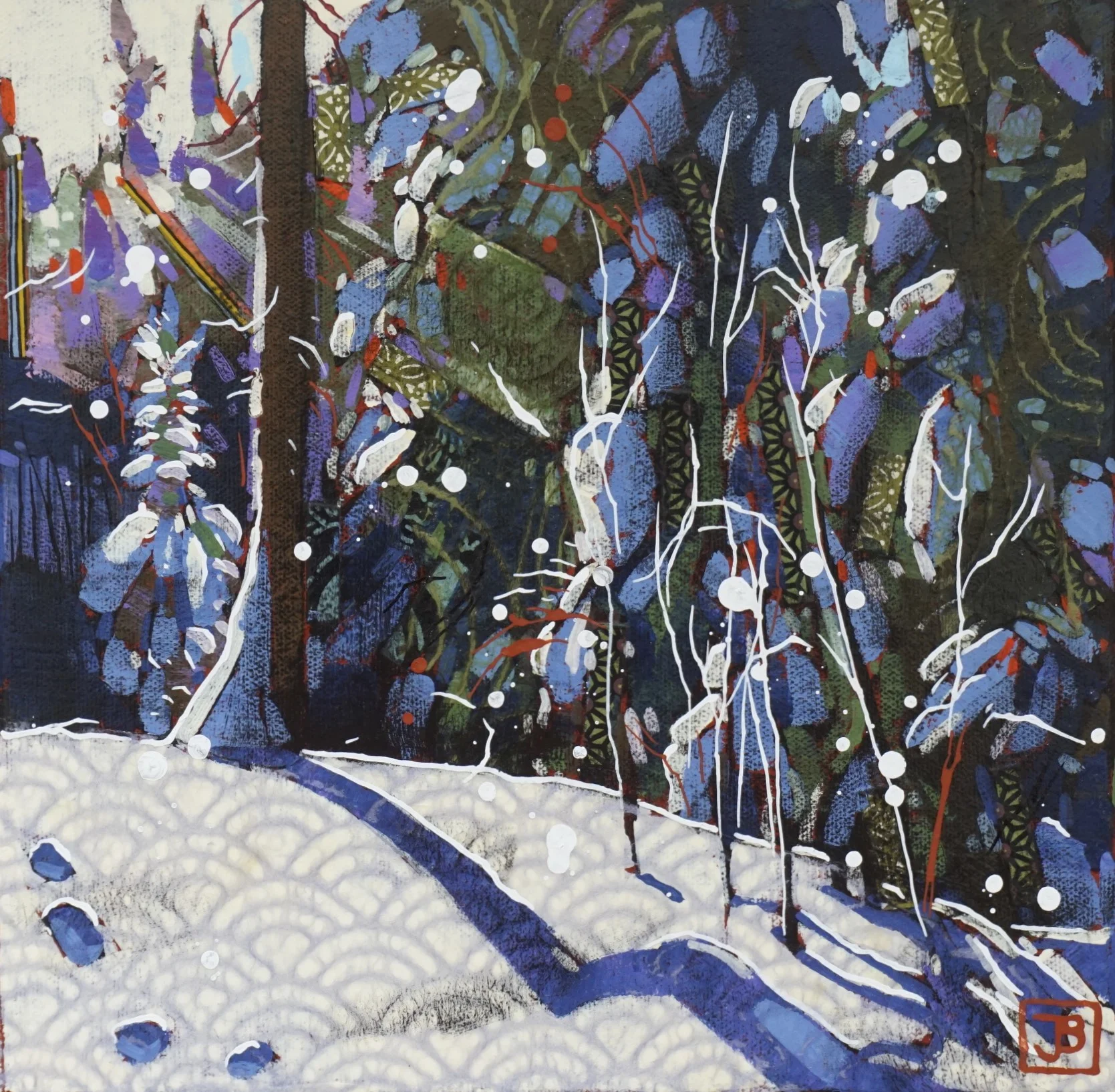 interlude, johnston canyon, banff national park mixed media on canvas 10” x 10” SOLD
