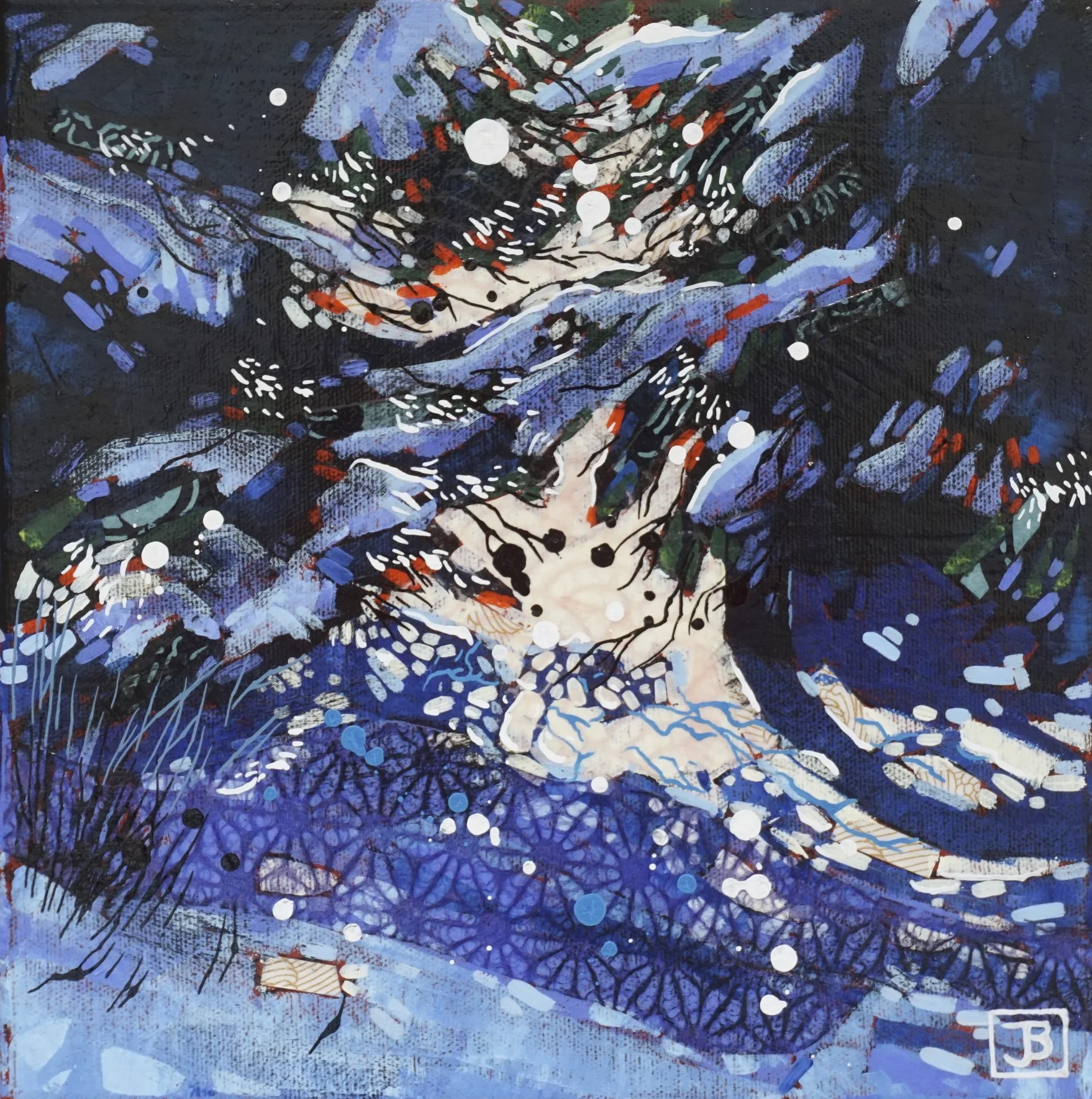 a light waltz, mixed media on canvas, 10” x 10”, $200 + GST, 2019