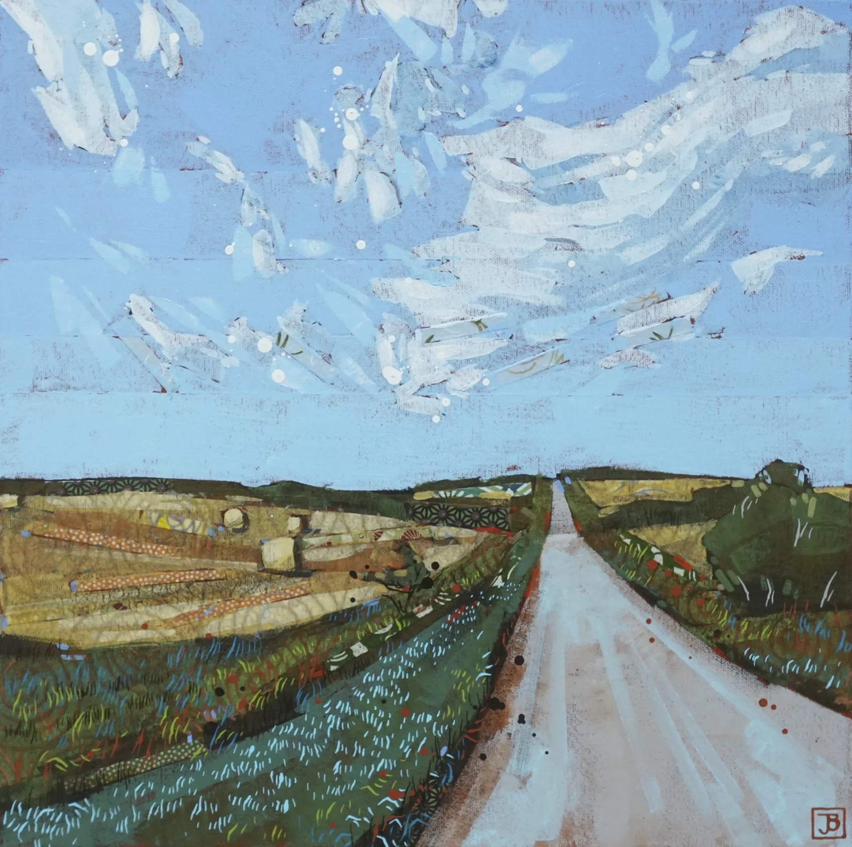 stratocumulus II, mixed media on canvas, 16” x 16”, $510 + GST, 2019