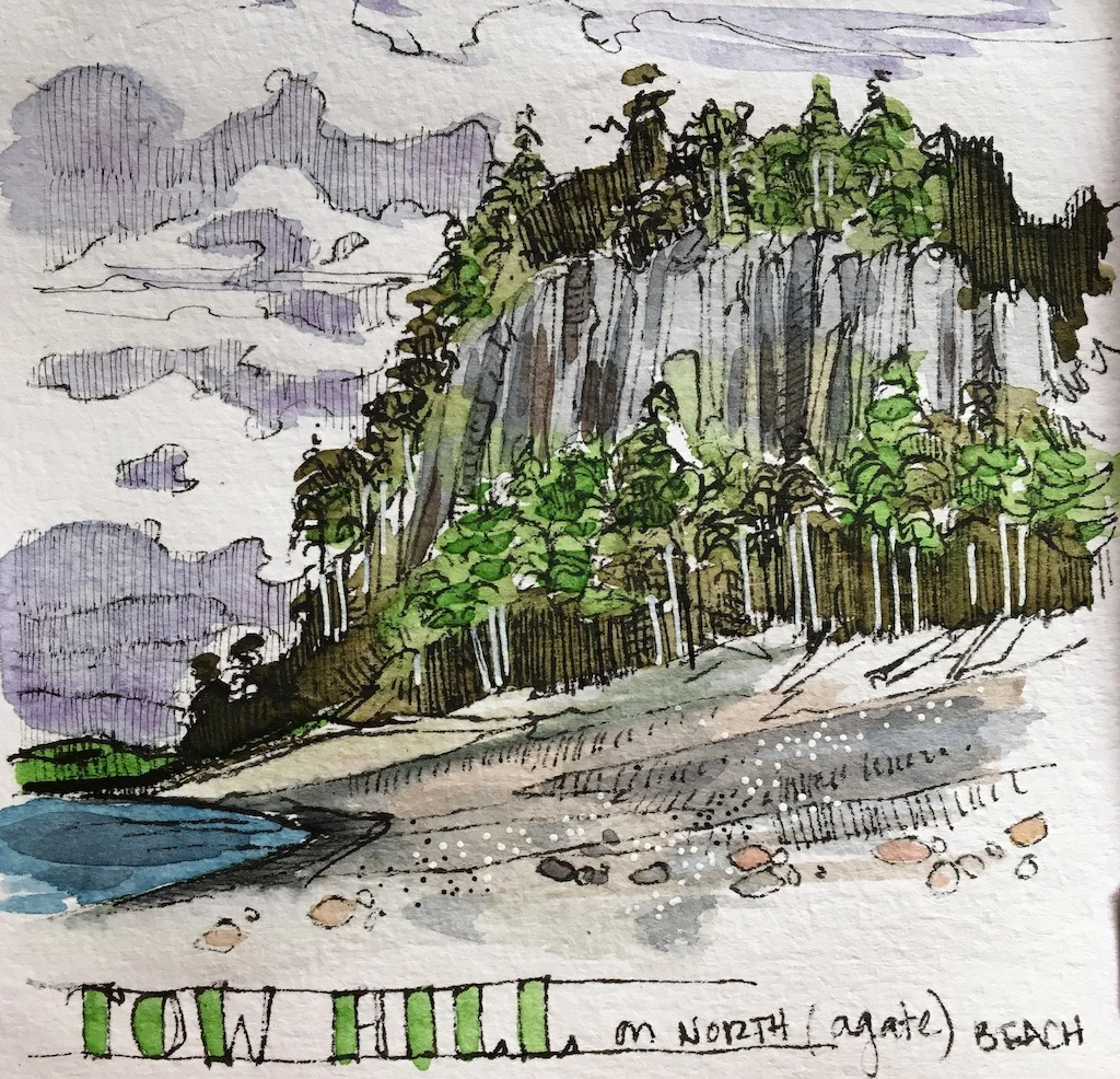 detail of tow hill sketch
