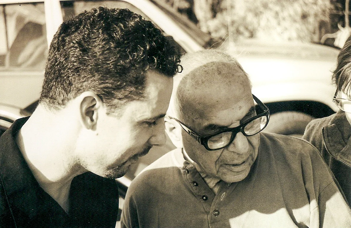 WITH SAM MALOOF AT HIS STUDIO IN CALIFORNIA.