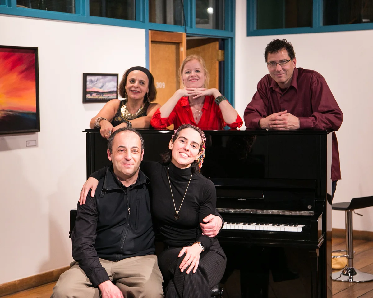 The musicians of the night with Lowertown Classics director, guitarist Eva Beneke : Oleg Levin, Clarice Assad, Clea Galhano, Chris Olson. Photo Credit: Patrick Clancy