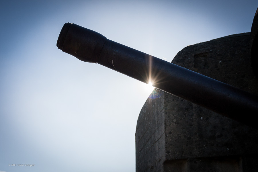 A gun turret at the German installation at Longues-sur-Mer is a clear reminder of the battles seventy years ago, punctuating the beautiful, serene landscape of the Normandy region of France.