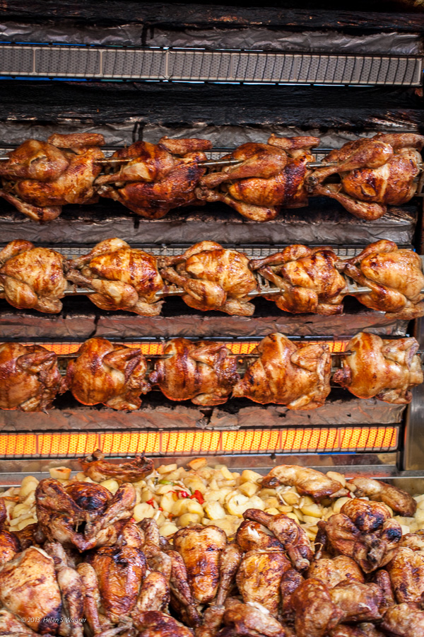 The roasted chicken with potatoes and other vegetables looked and smelled amazing.