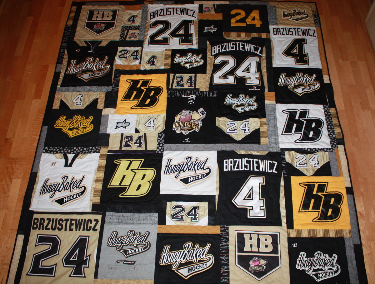 College Hockey Player Quilt