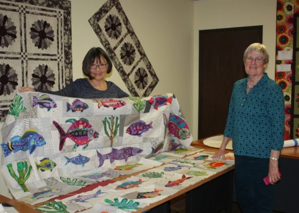 Joining the rows to form the quilt