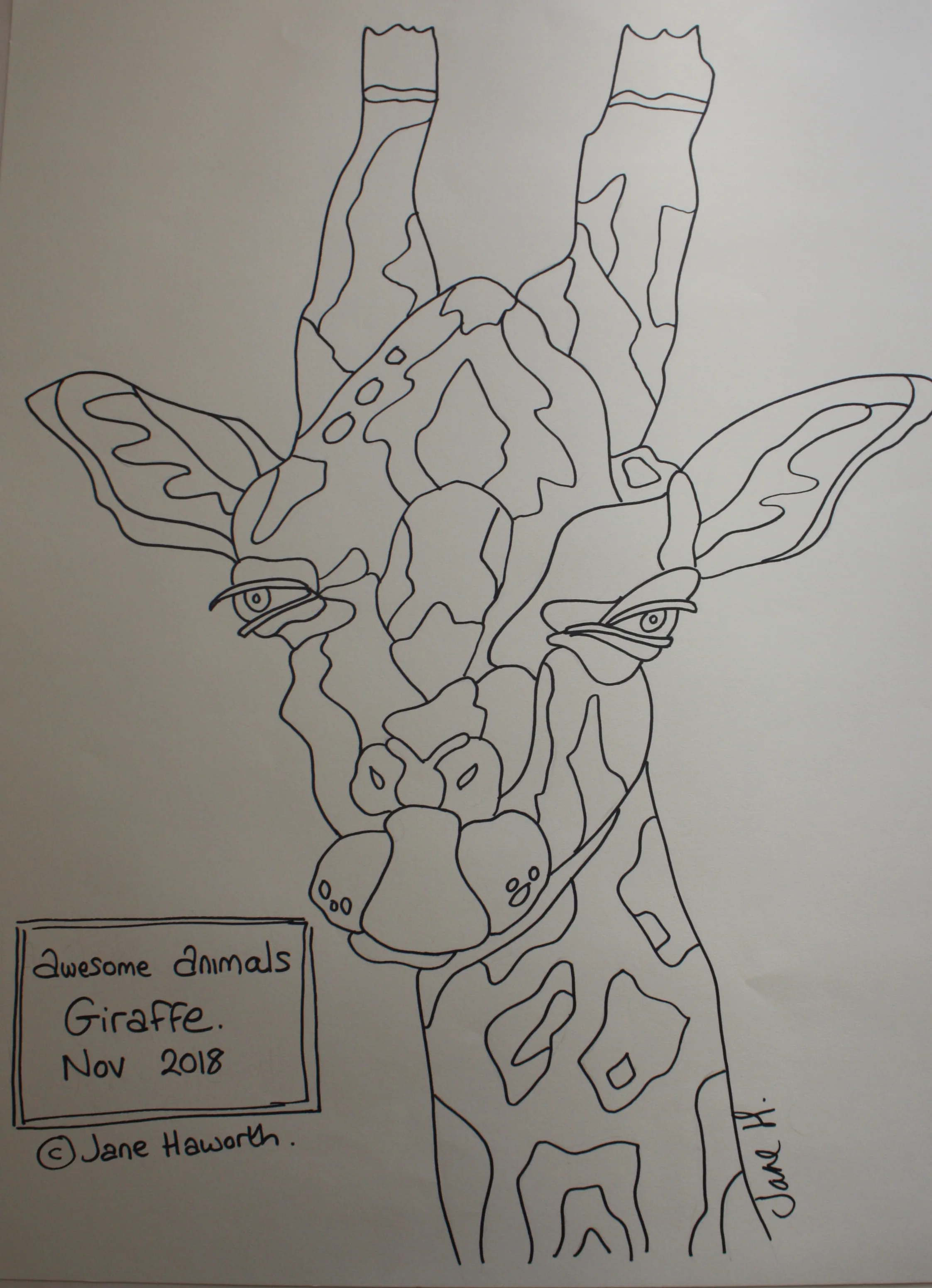 Giraffe paper pattern by janehaworth.com