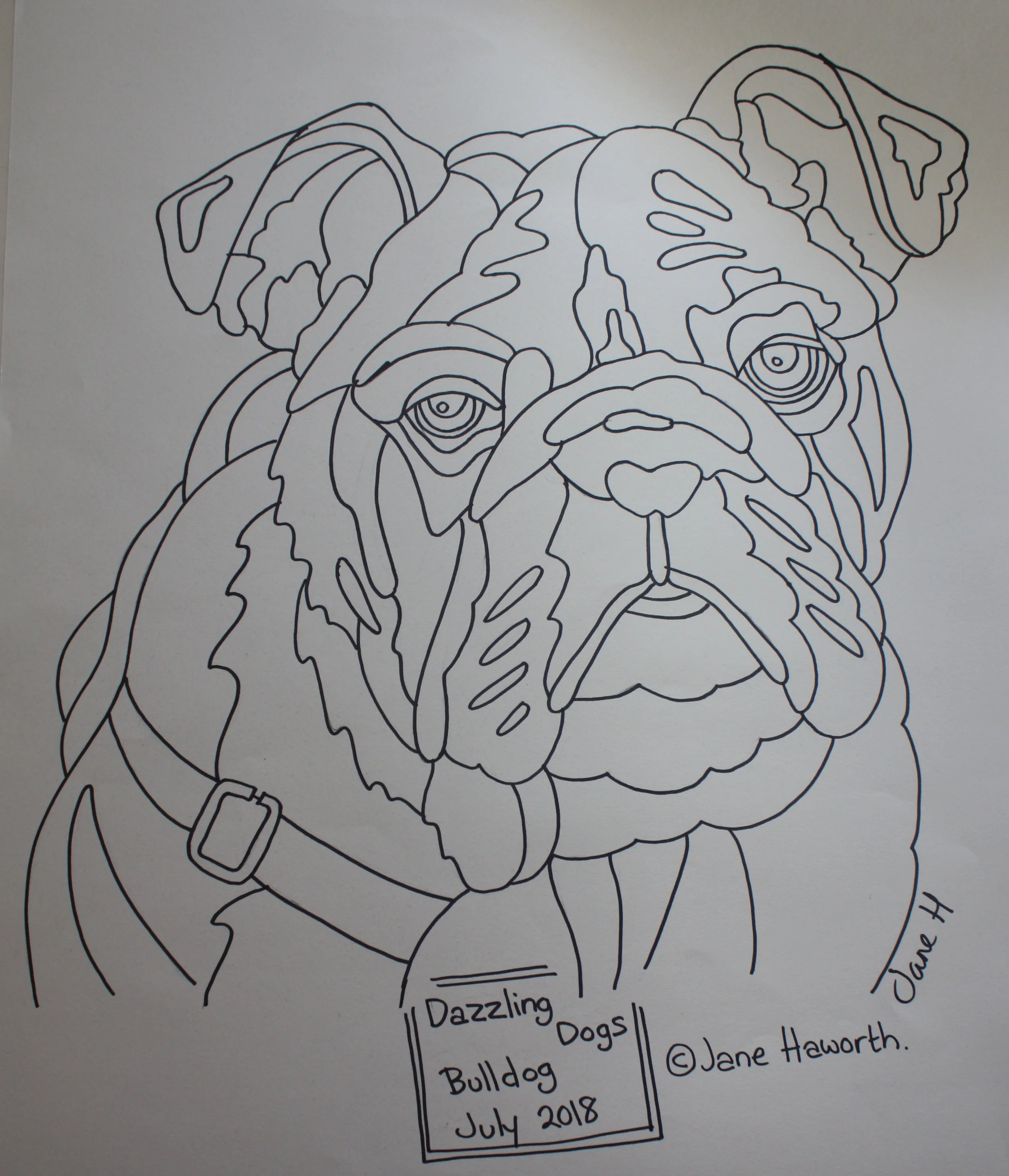 Bulldog paper pattern by janehhaworth.com