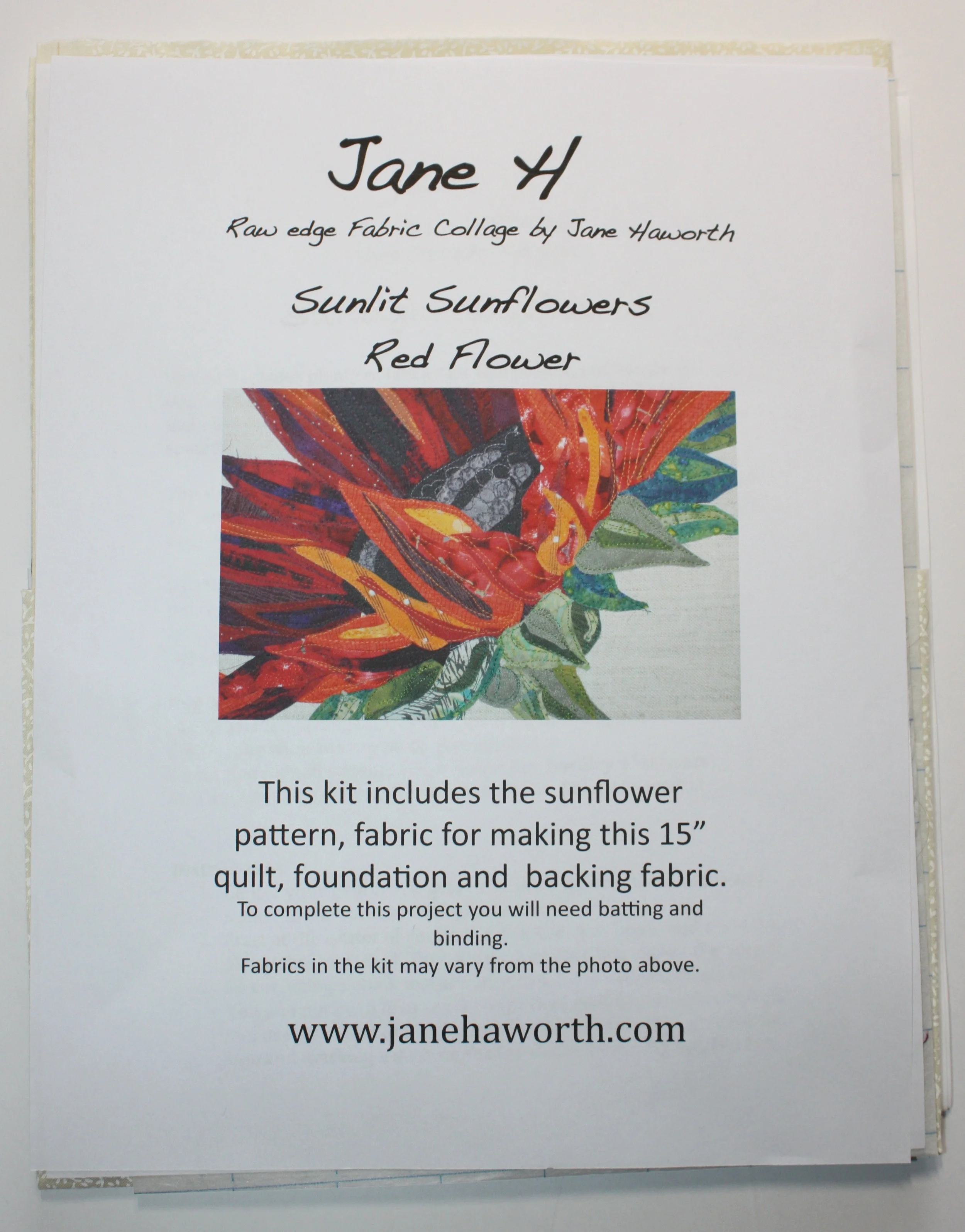 Red sunflower kit by janehaworth.com