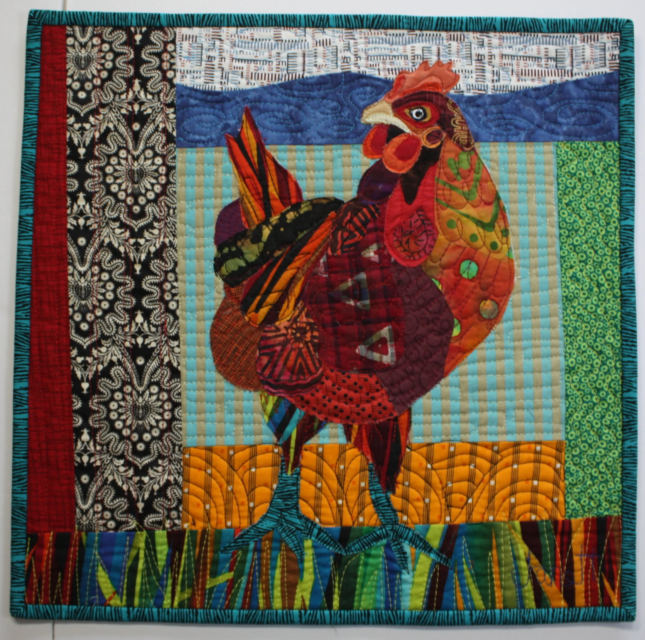 Olive the Chicken Quilt by janehaworth.com