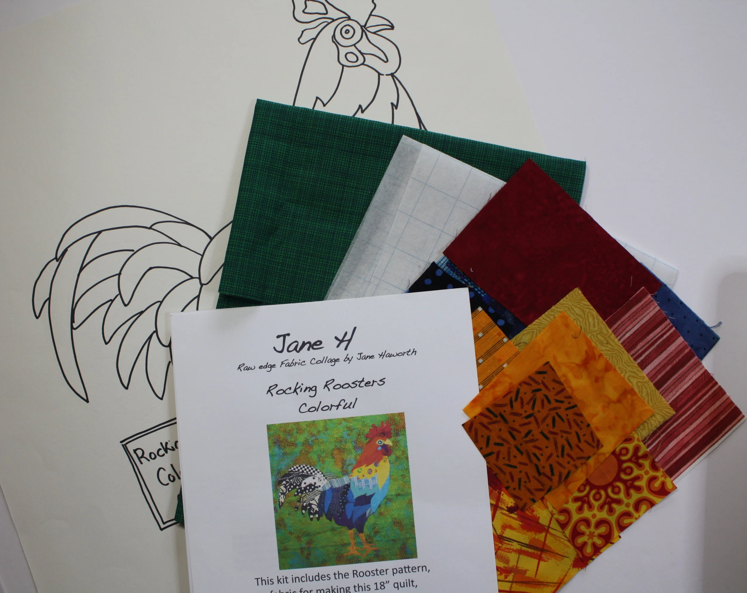 Colorful Rooster kit by janehaworth.com