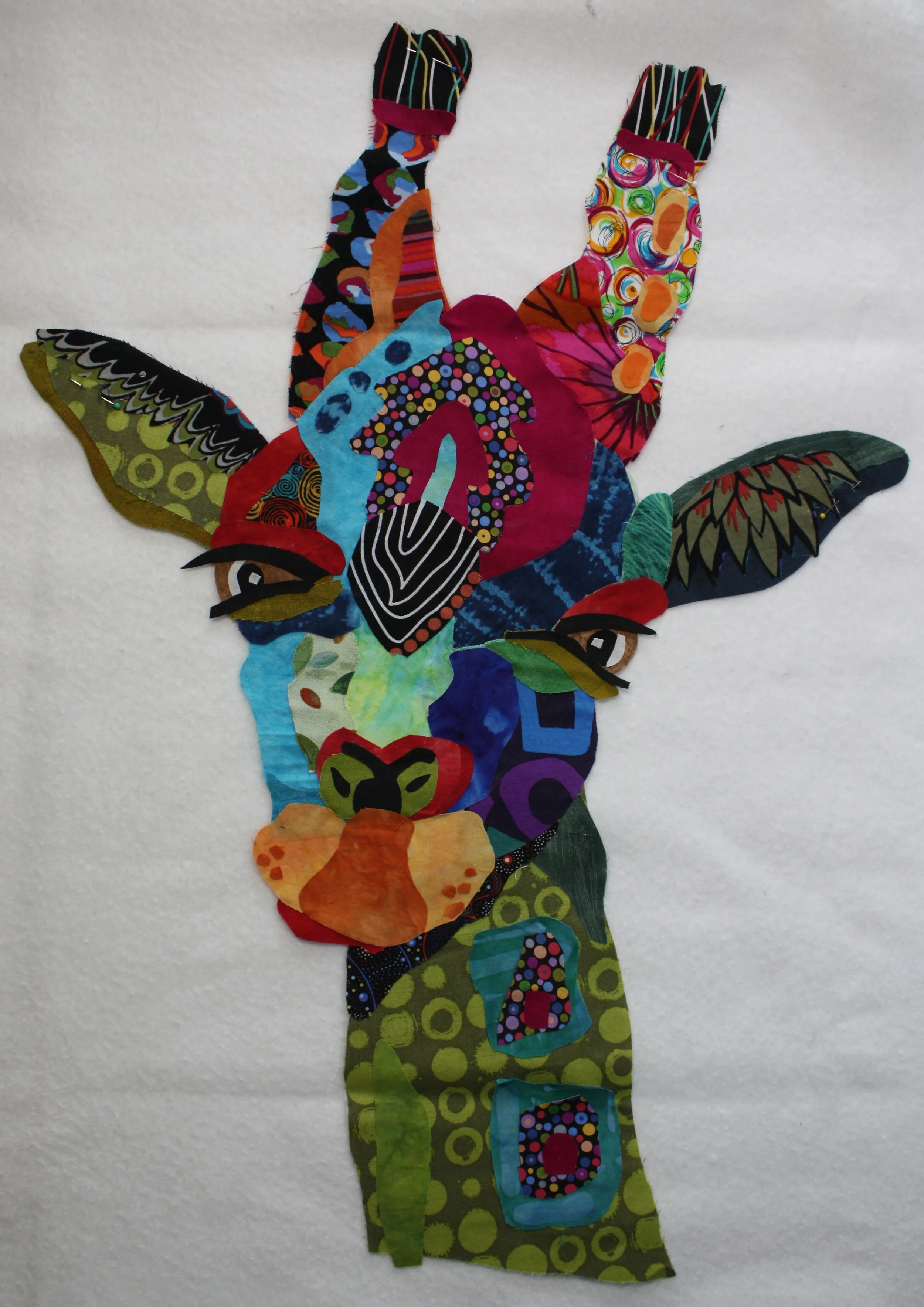 Giraffe fabric collage by janehaworth.com