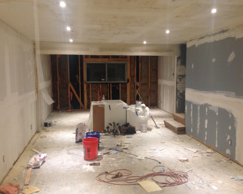 And let's flip it around. A view from the kitchen of the dining/living room. 