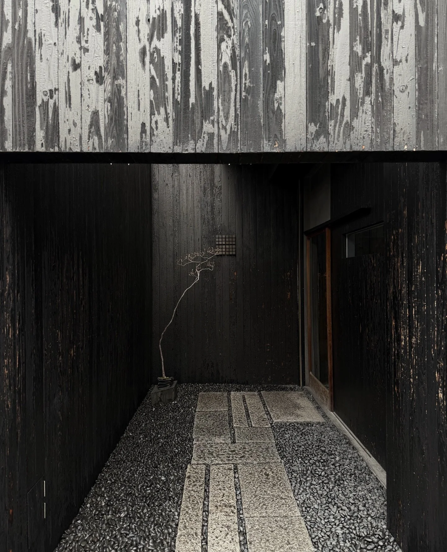 Weathered shou sugi and the ritual of coffee resonates deeply.