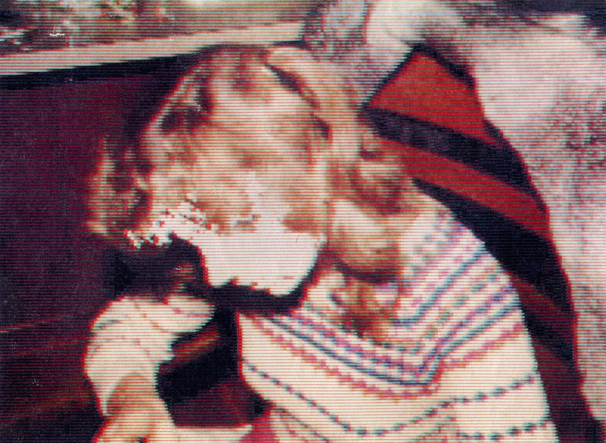  Howl  — pigment transfer on paper, 8 x 10 inches, 2025
