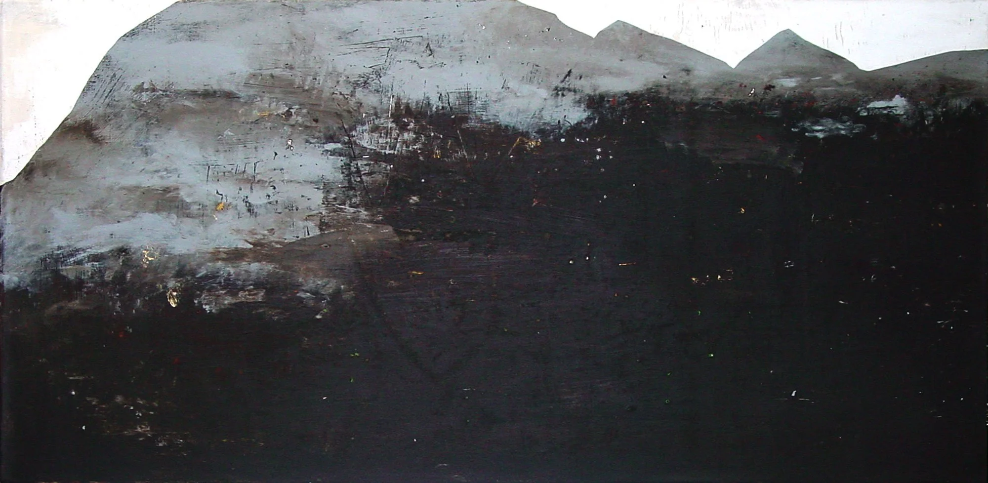  The Earth on the Back of the Giant Turtle  — acrylic, graphite on canvas, 35 x 70 inches, 2007