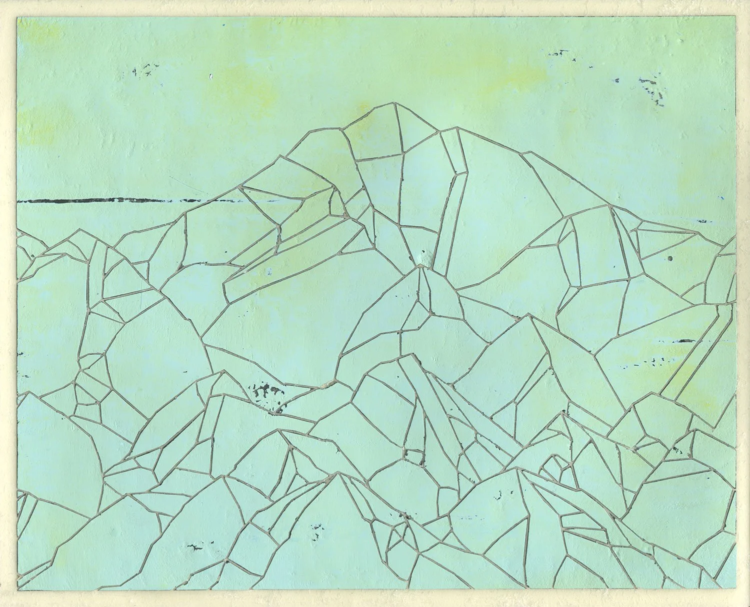  The Crystal Mountain  — acrylic, pigment transfer on paper, 8 x 10 inches, 2019