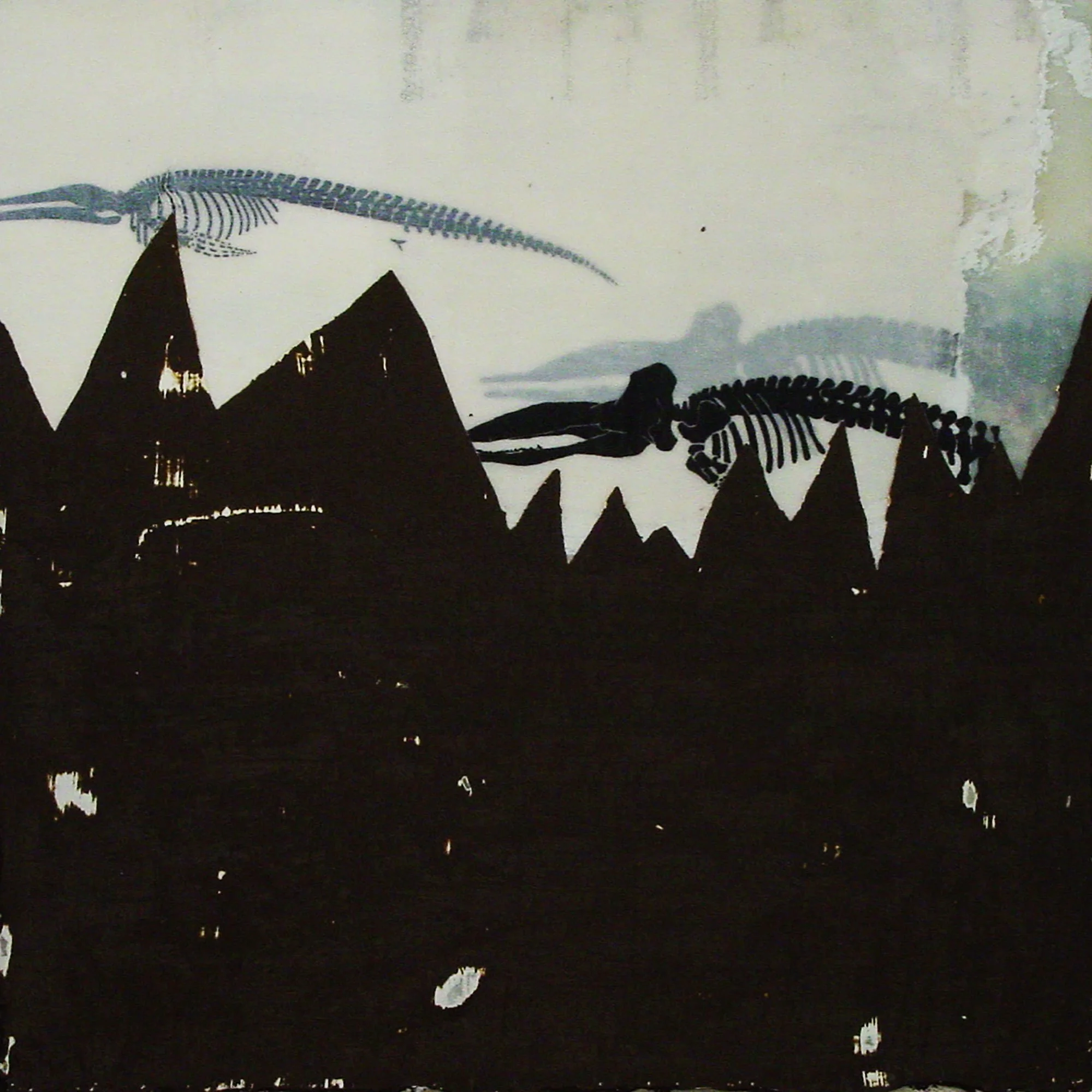  At Sea Level, the Atmosphere Presses the Earth's Surface at 14.7 Pounds Per Square Inch  — acrylic, pigment transfer on canvas, 10 x 10 inches, 2006