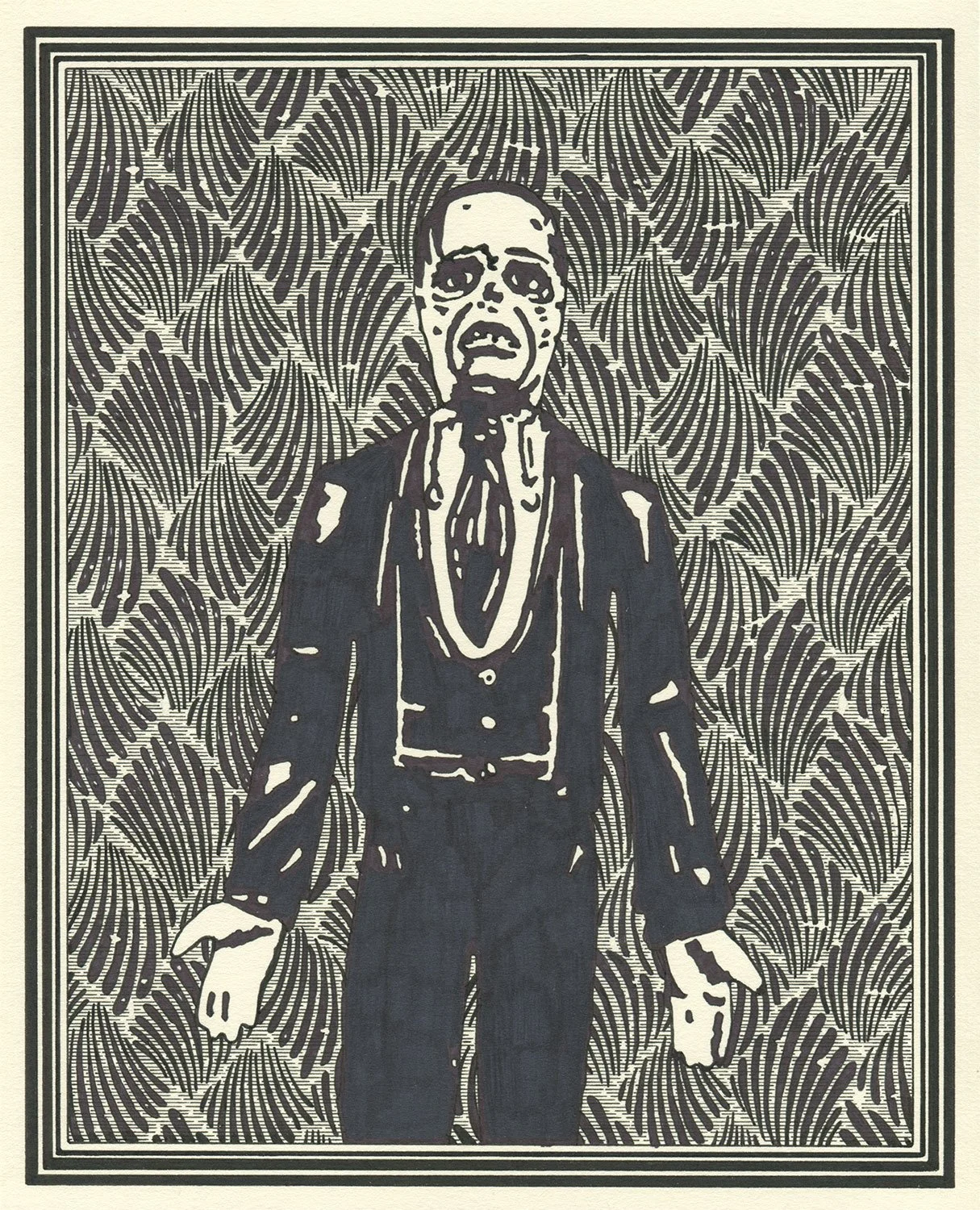  The Phantom of the Opera  — permanent marker on paper, 10 x 8 inches, 2021