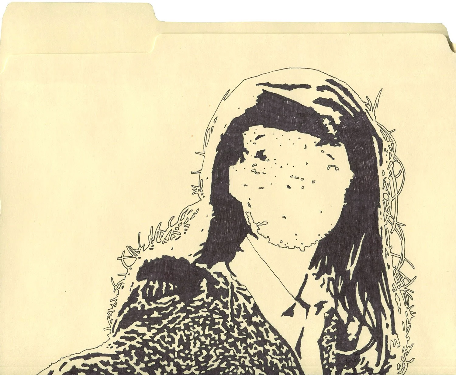  April March  — permanent marker on archival folder, 11 1/2 x 9 1/2  inches, 2019