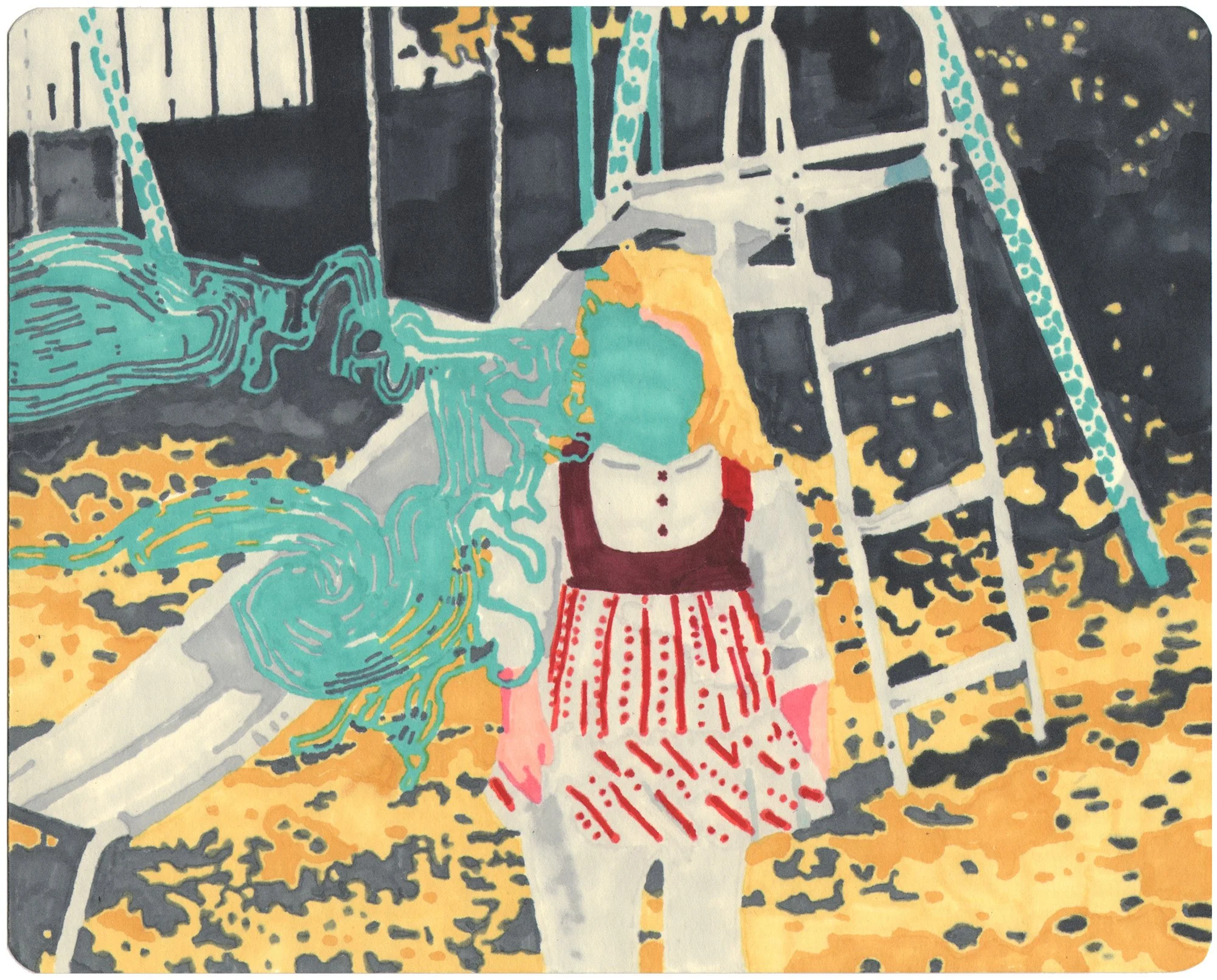  The View of the Other World  — permanent marker on paper, 8 x 10 inches, 2010