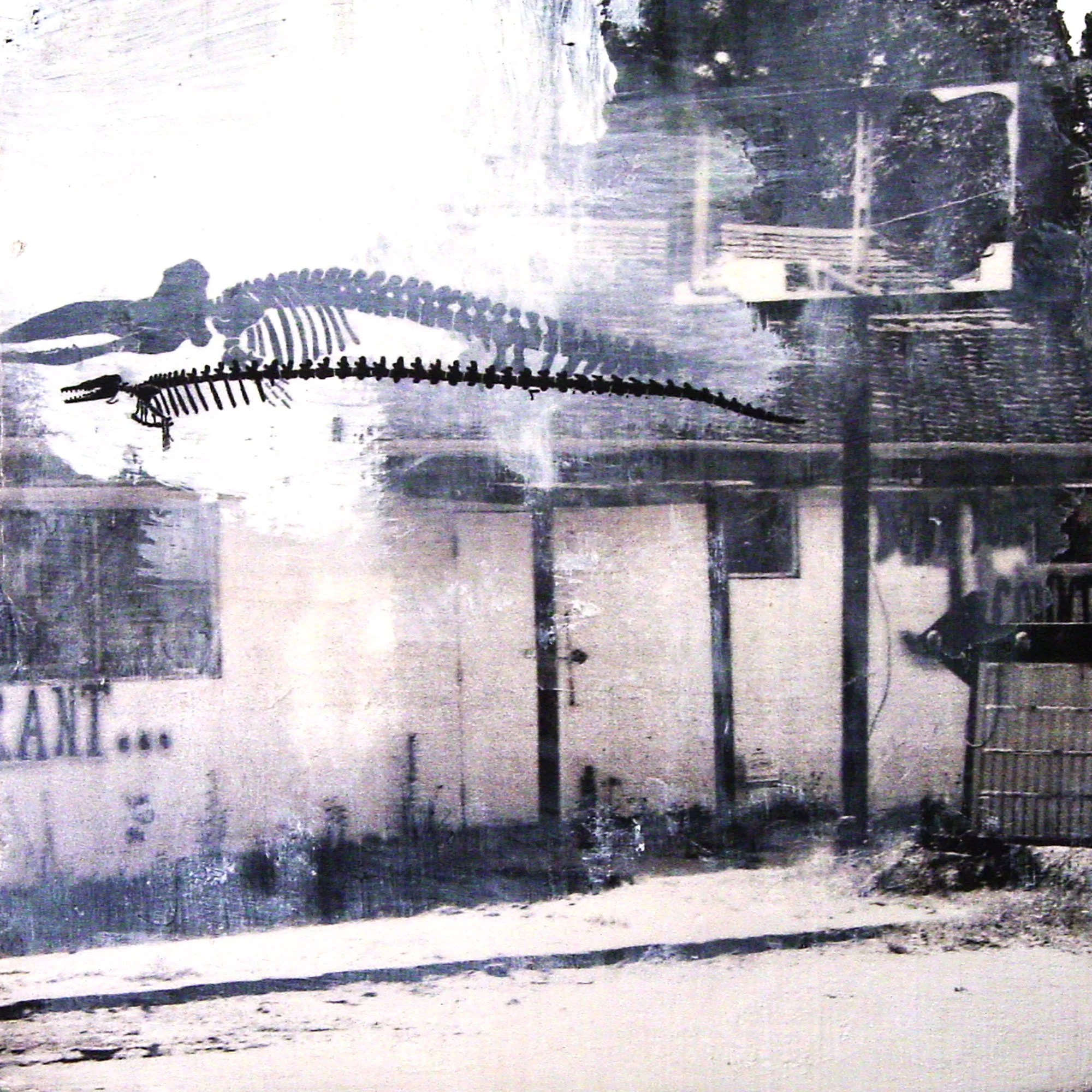  At Sea Level, the Atmosphere Presses the Earth's Surface at 14.7 Pounds Per Square Inch  — acrylic, pigment transfer on canvas, 10 x 10 inches, 2006