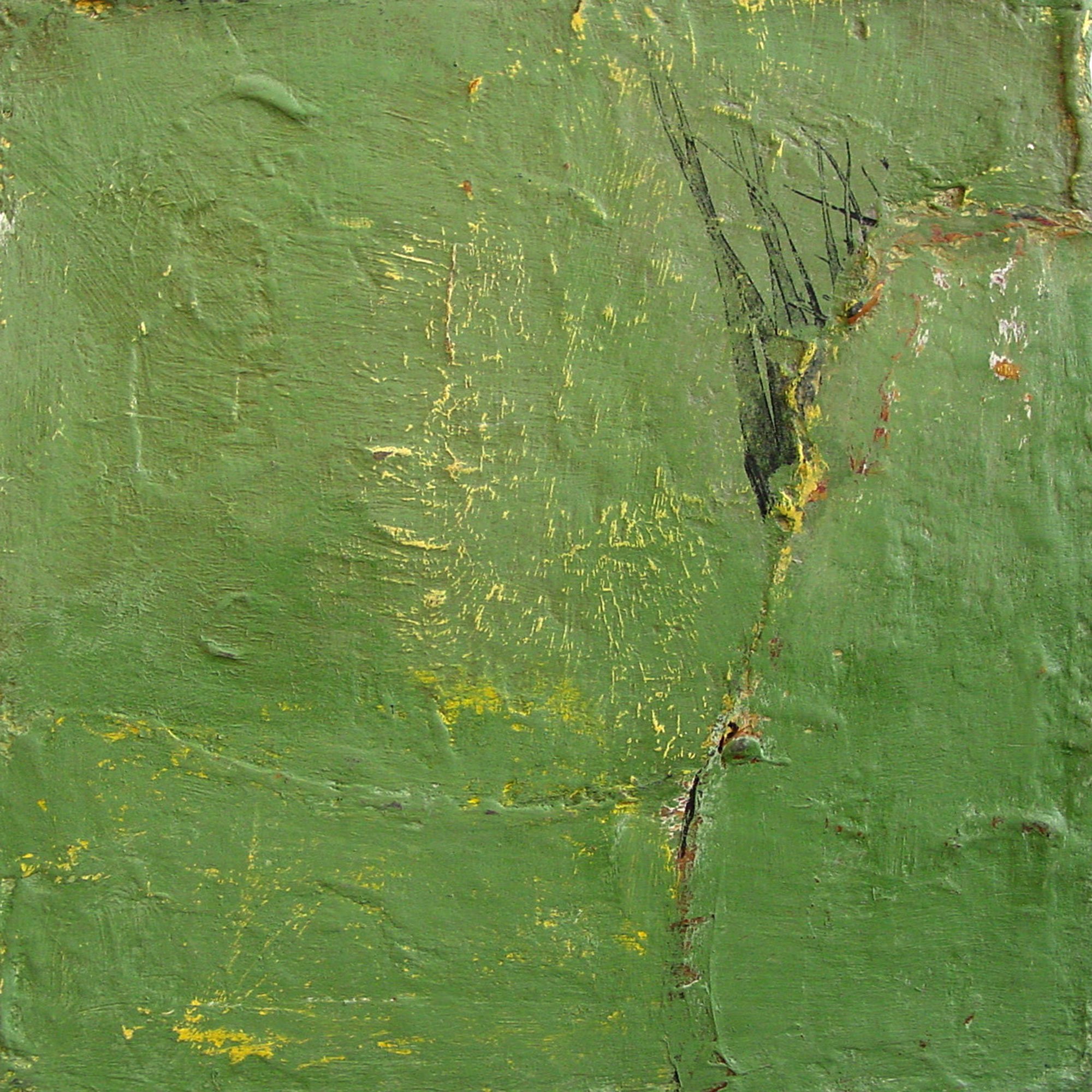  The Entire Landscape was Carved by Past Flow  — acrylic, pigment transfer on canvas, 10 x 10 inches, 2002