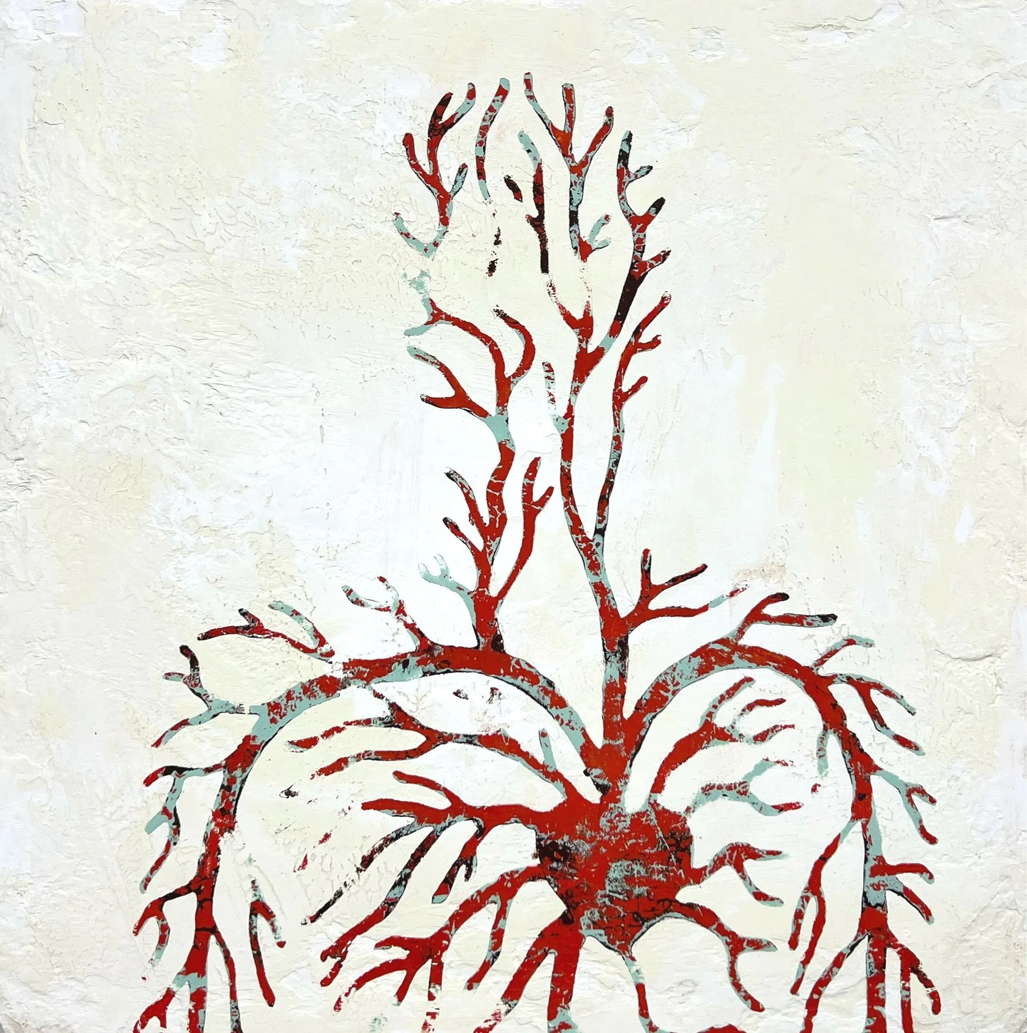  The Story of Blood  — acrylic on canvas, 10 × 10 inches, 2026