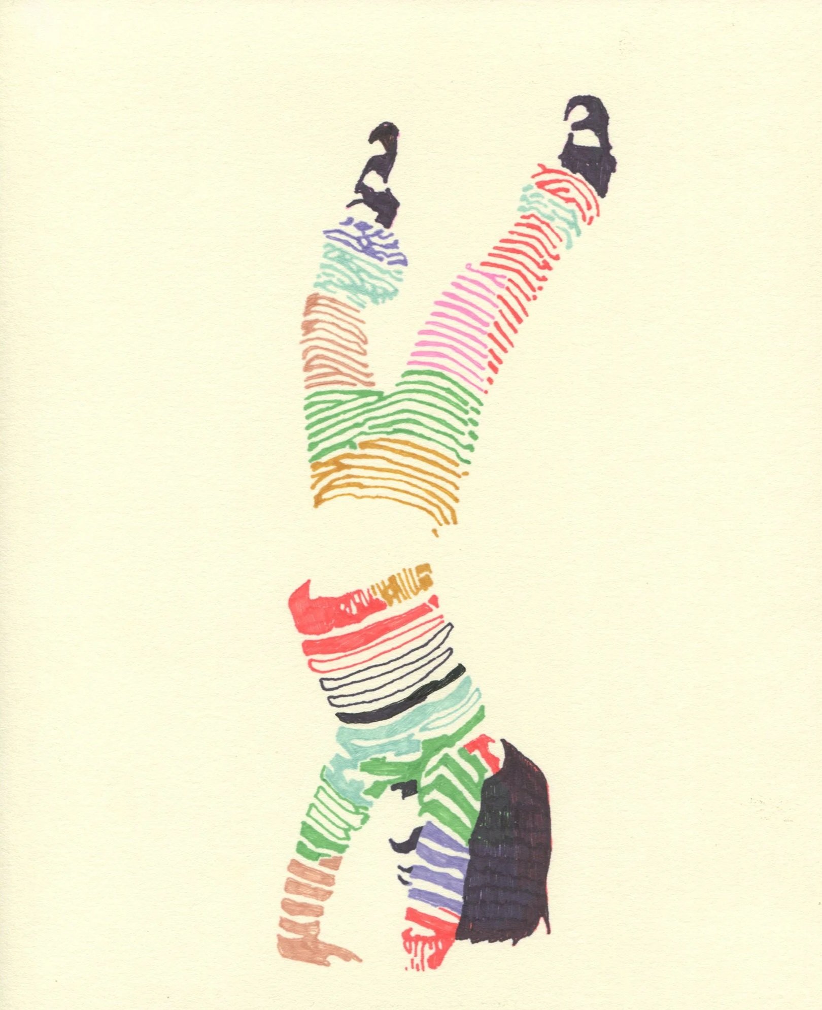  If You See Darkness Look Away  — permanent marker on paper, 10 x 8 inches, 2026