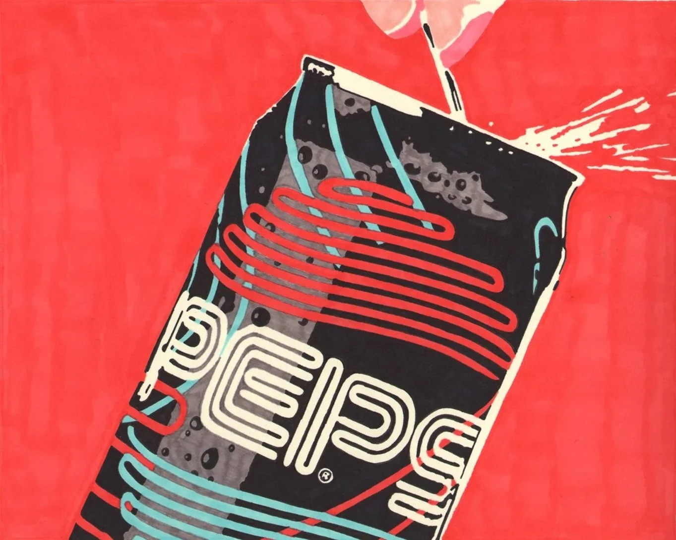  Pepsi  — permanent marker on paper, 8 × 10 inches, 2014