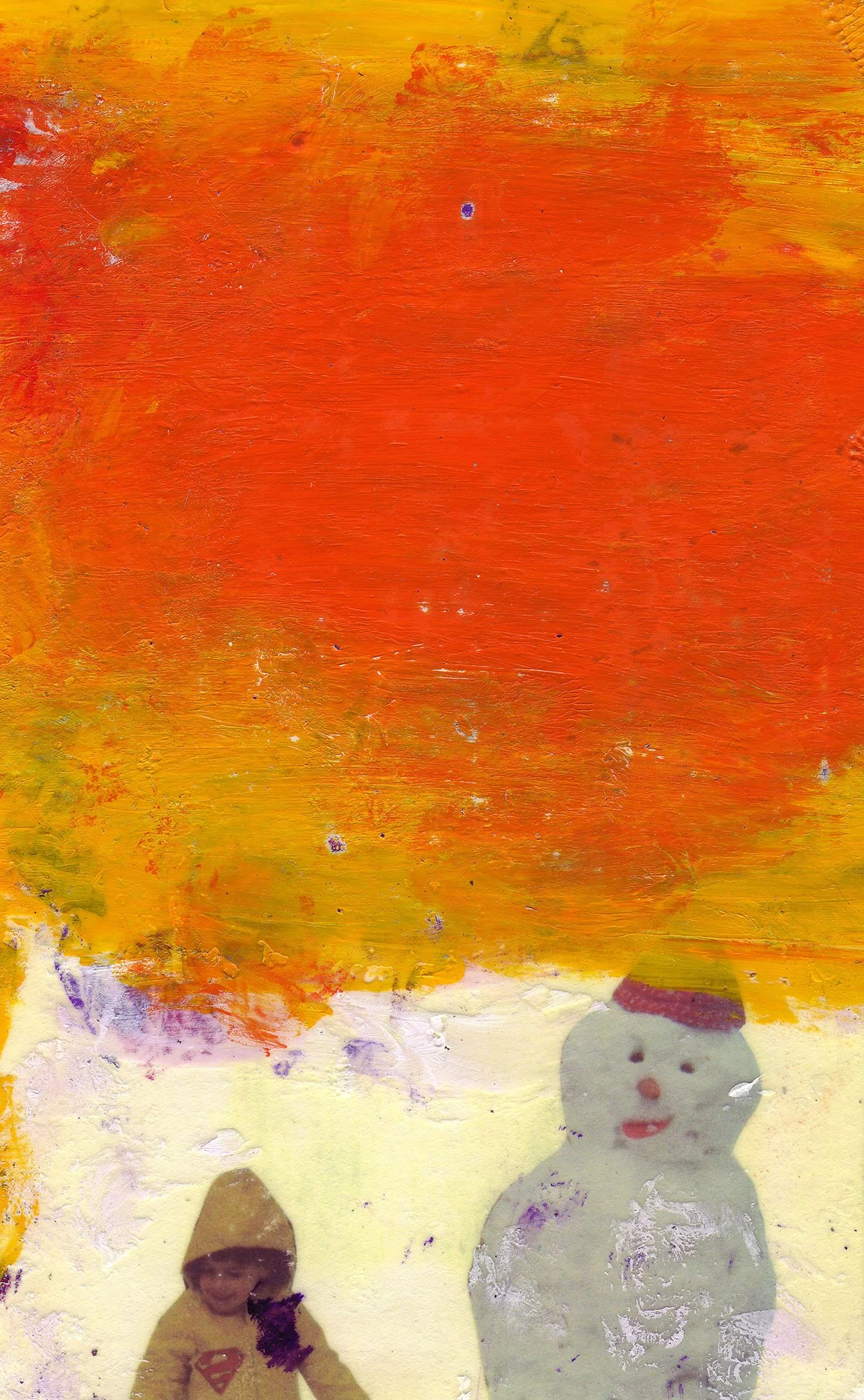  The Earth on the Back of the Giant Turtle  — acrylic, pigment transfer on paper, 8 x 5 inches, 2007