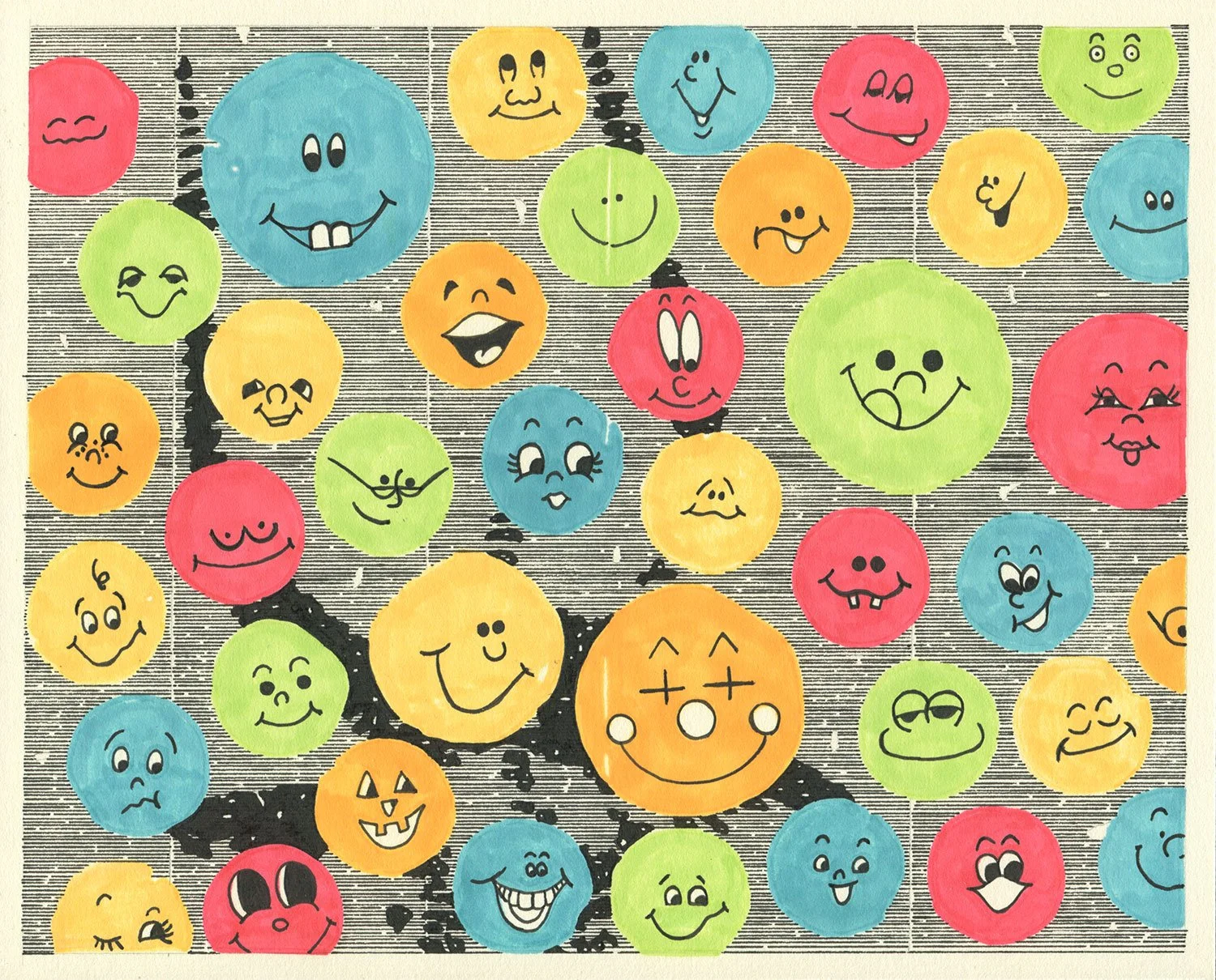  Stickers  — permanent marker on paper, 8 x 10 inches, 2021