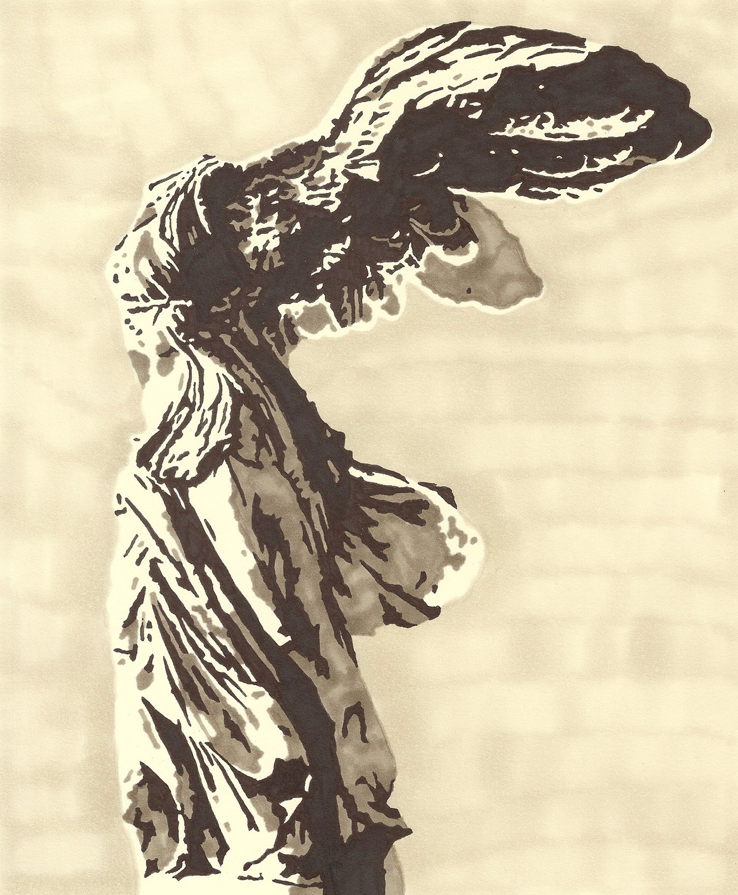  Nike  — permanent marker on paper, 10 x 8 inches, 2015