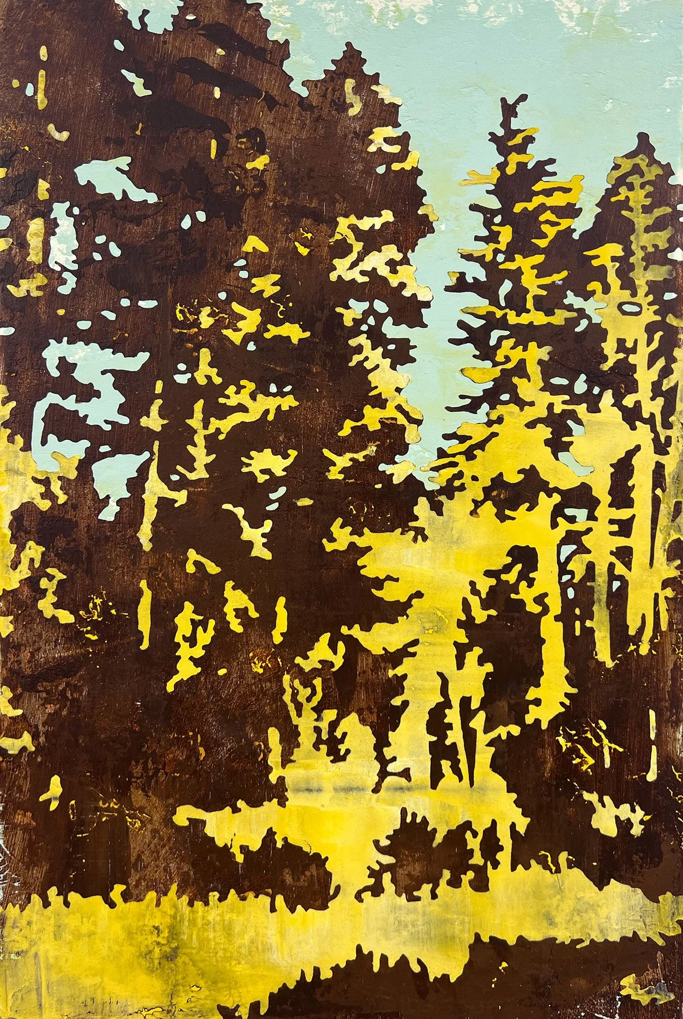 Field Recording of Cicadas  — acrylic on canvas, 15 × 10 inches, 2026