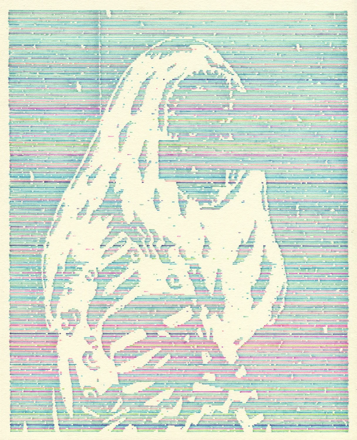  The Skeleton of Cedar Key  — permanent marker on paper, 10 x 8 inches, 2022
