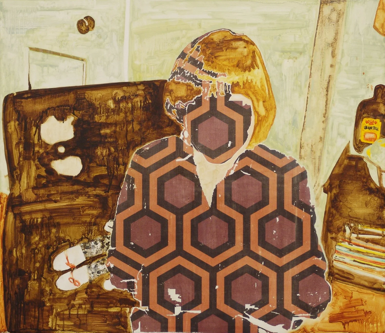  Jo Jo & The Overlook Hotel Wallpaper  — oil on canvas, 26 x 30 inches, 2010