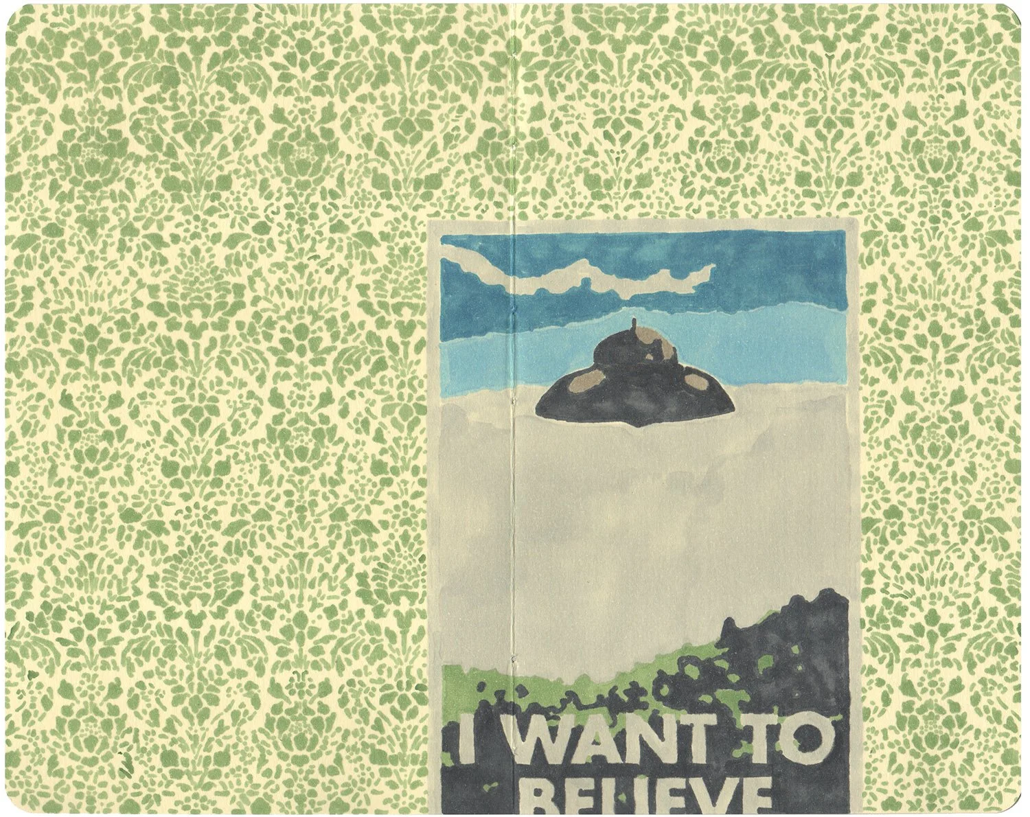  I Want to Believe  — permanent marker on paper, 8 x 10 inches, 2009