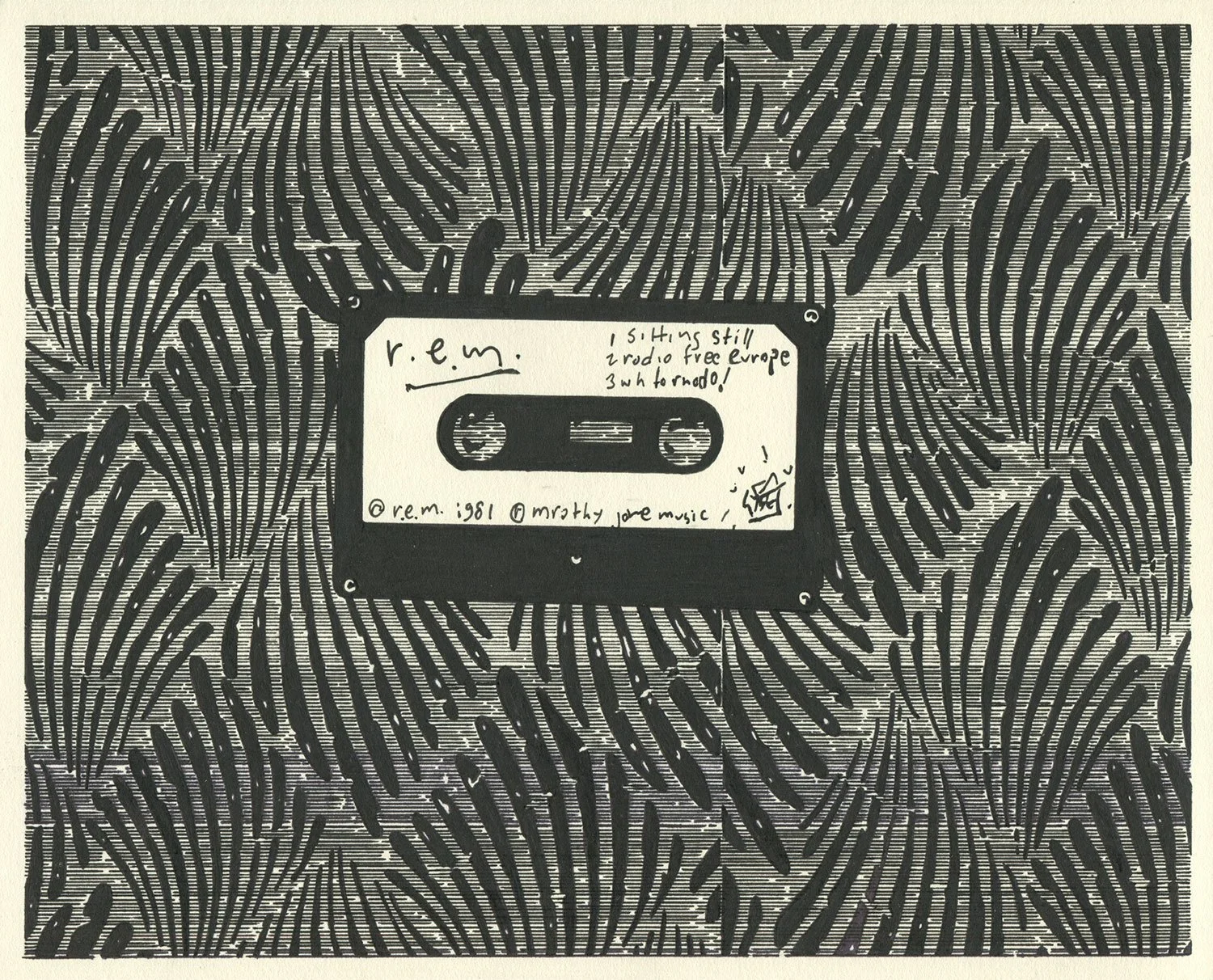  R.E.M.  — permanent marker on paper, 8 x 10 inches, 2021