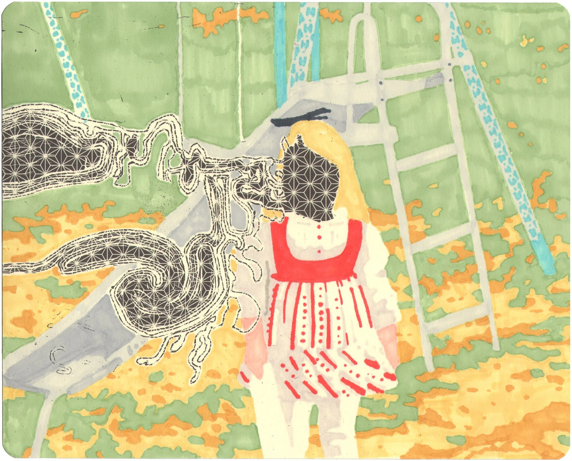  The View of the Other World  — permanent marker, ink jet print on paper, 8 x 10 inches, 2010