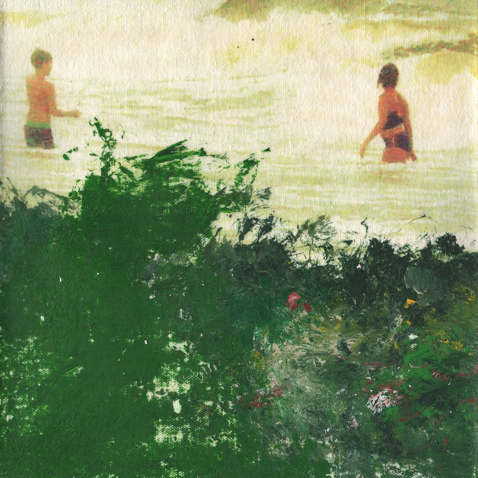  Oceans  — acrylic, pigment transfer on canvas, 10 x 10 inches, 2005