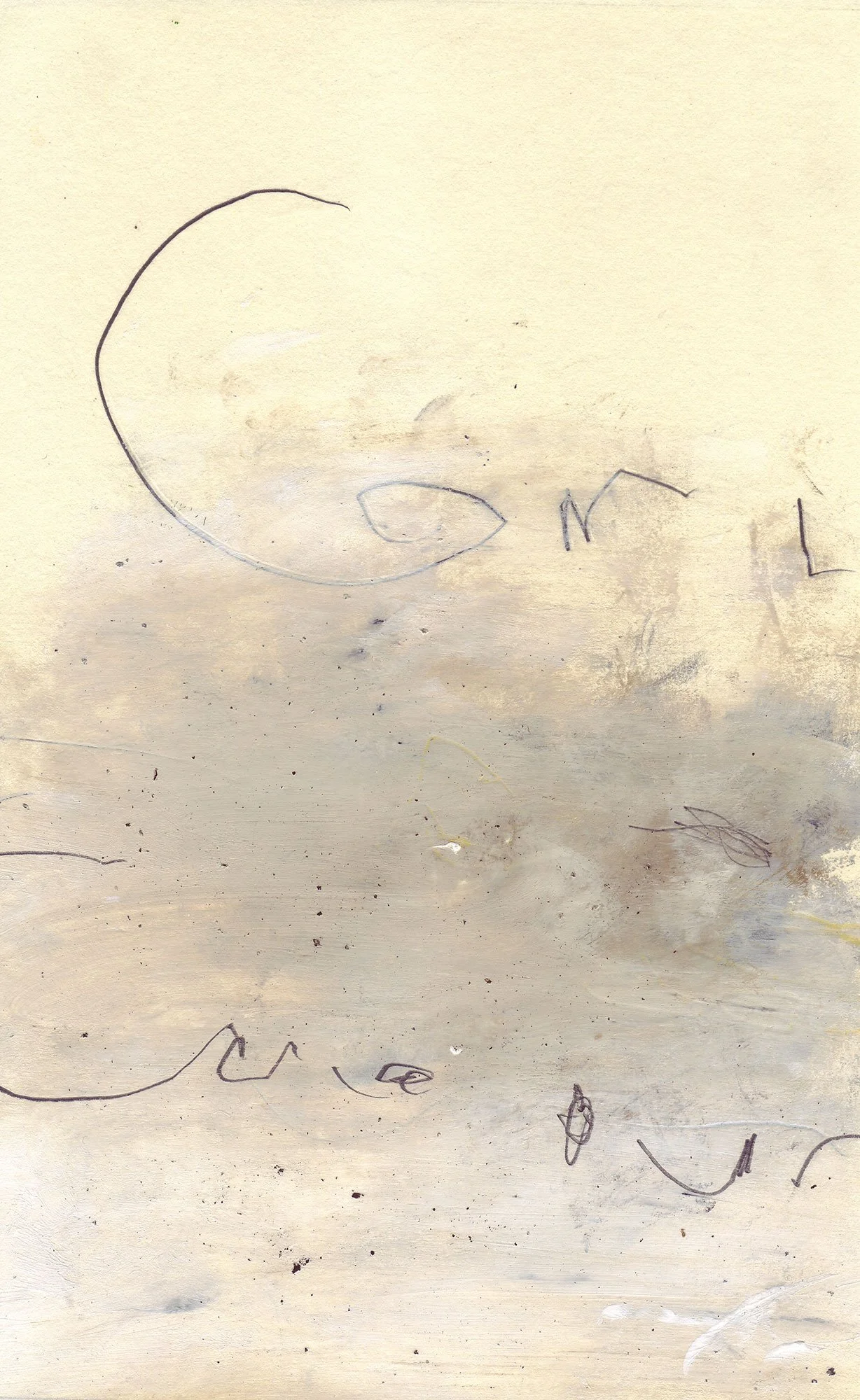  The Earth on the Back of the Giant Turtle  — acrylic, graphite on paper, 8 x 5 inches, 2007