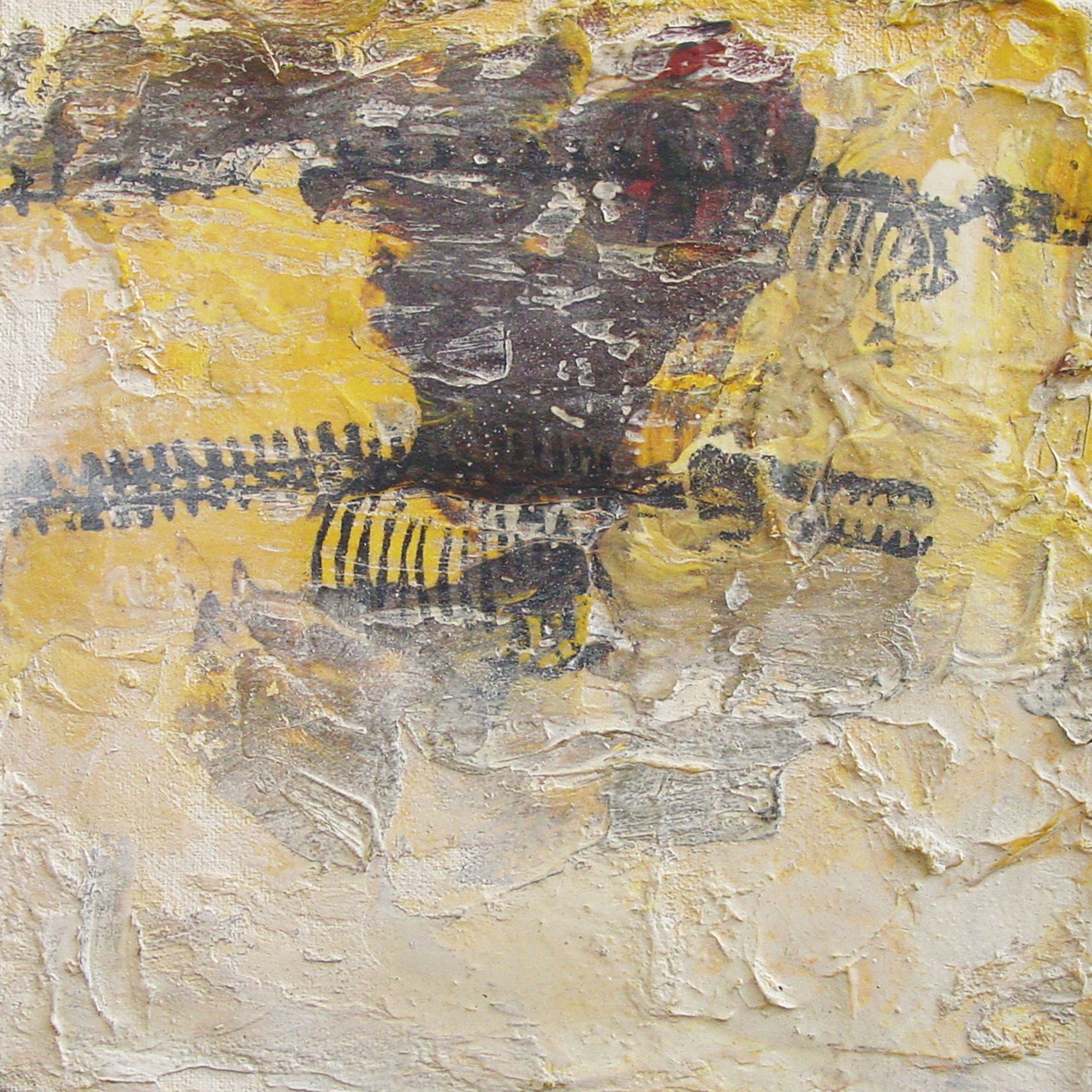  A Traditional Harpoon II  — acrylic, oil, pigment transfer on canvas, 10 x 10 inches, 2002