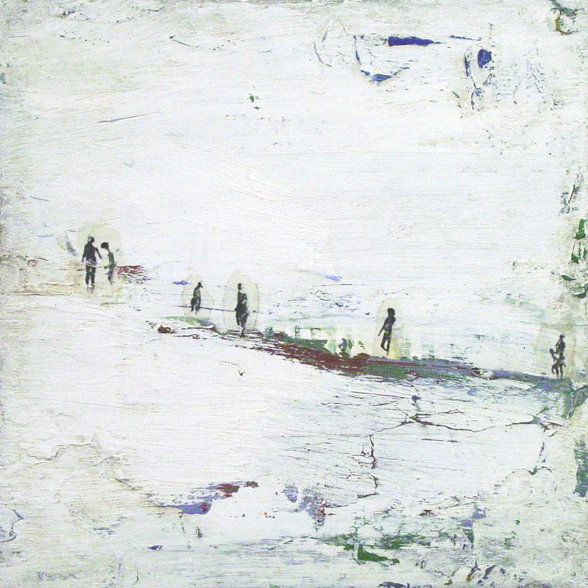  Hunting Tigers  — acrylic, pigment transfer on canvas, 10 x 10 inches, 2001